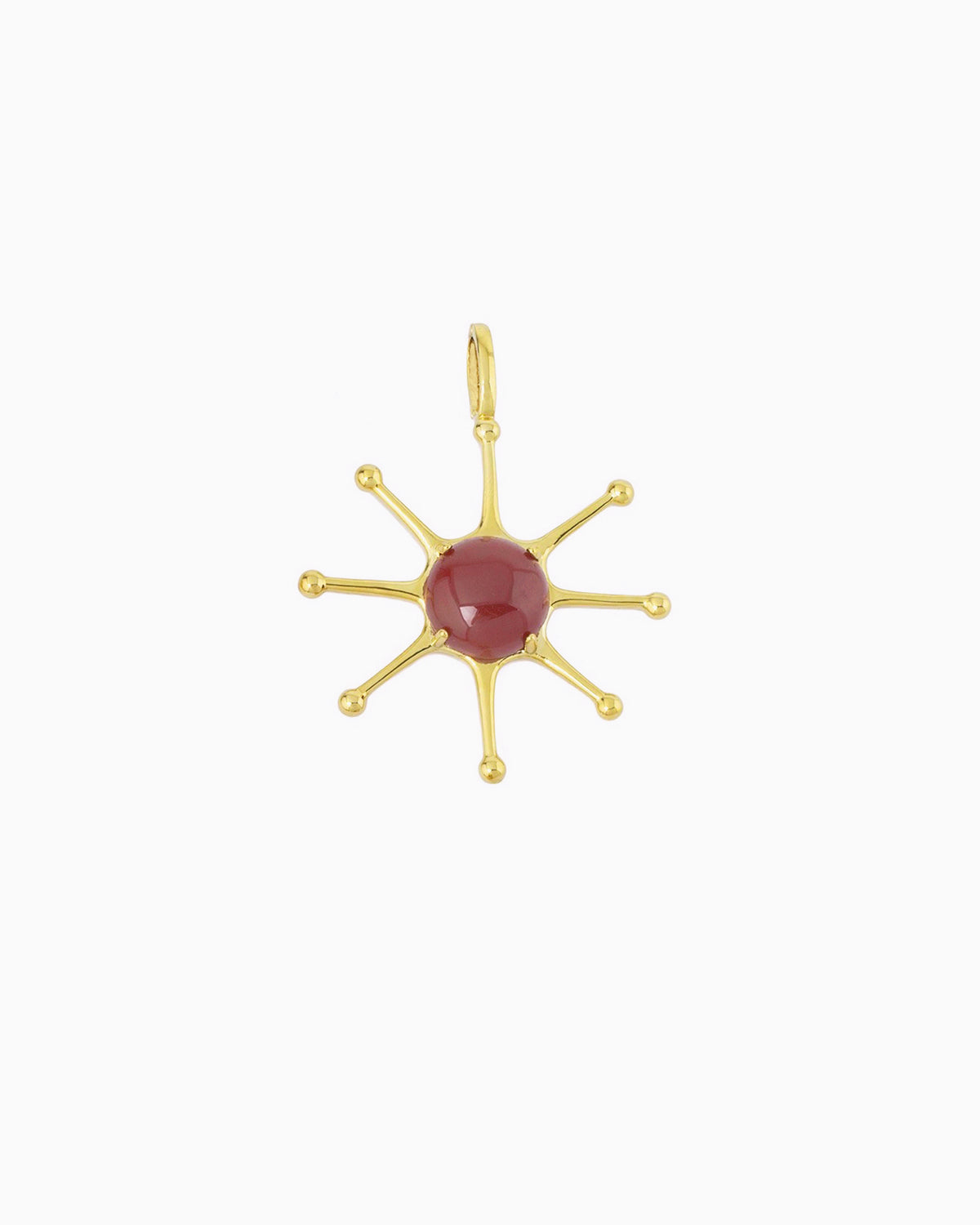 GEMSTONE SUN CLIP-ON CHARM-Red Agate