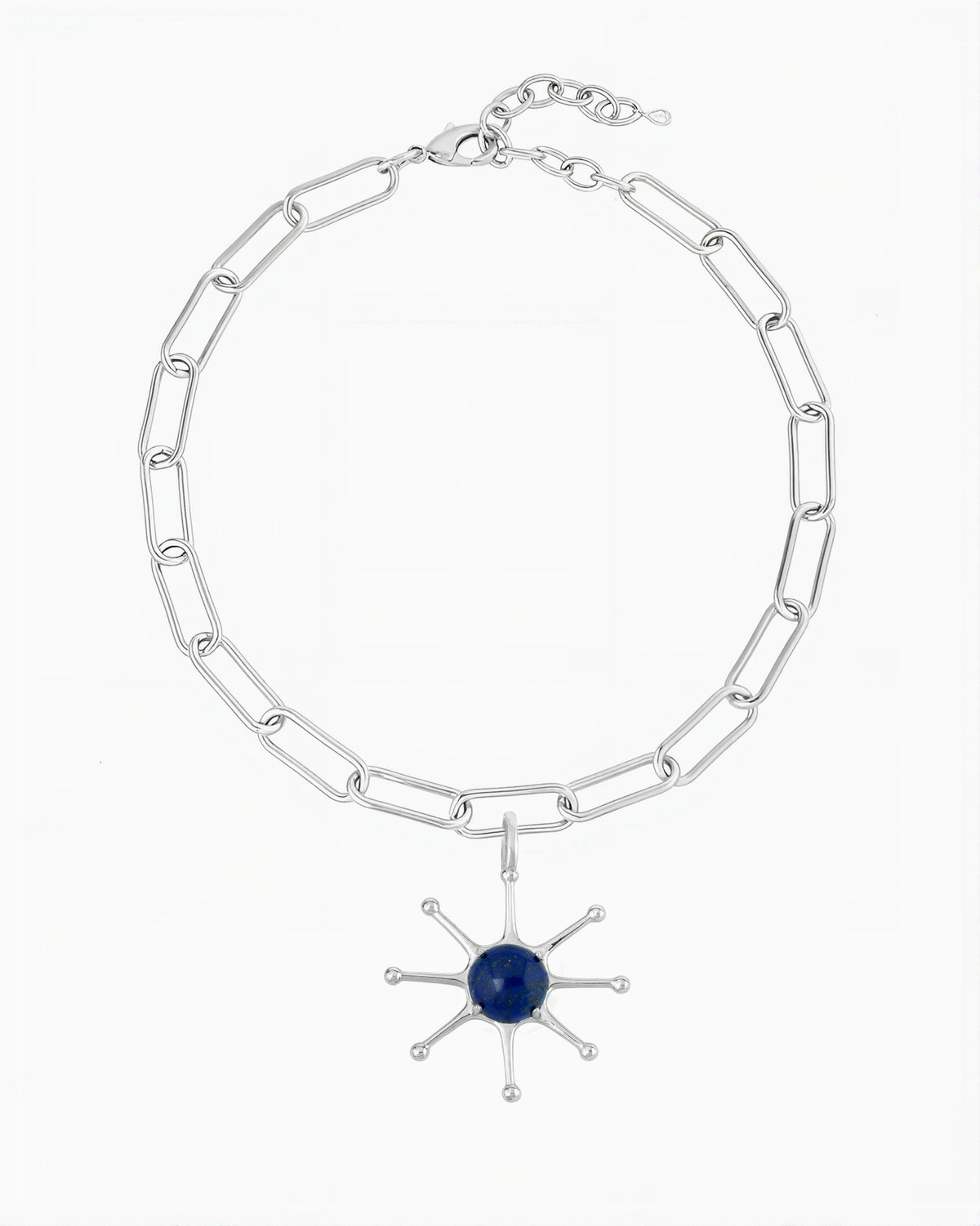 GEMSTONE SUN CHARM NECKLACE-Lapis Lazuli