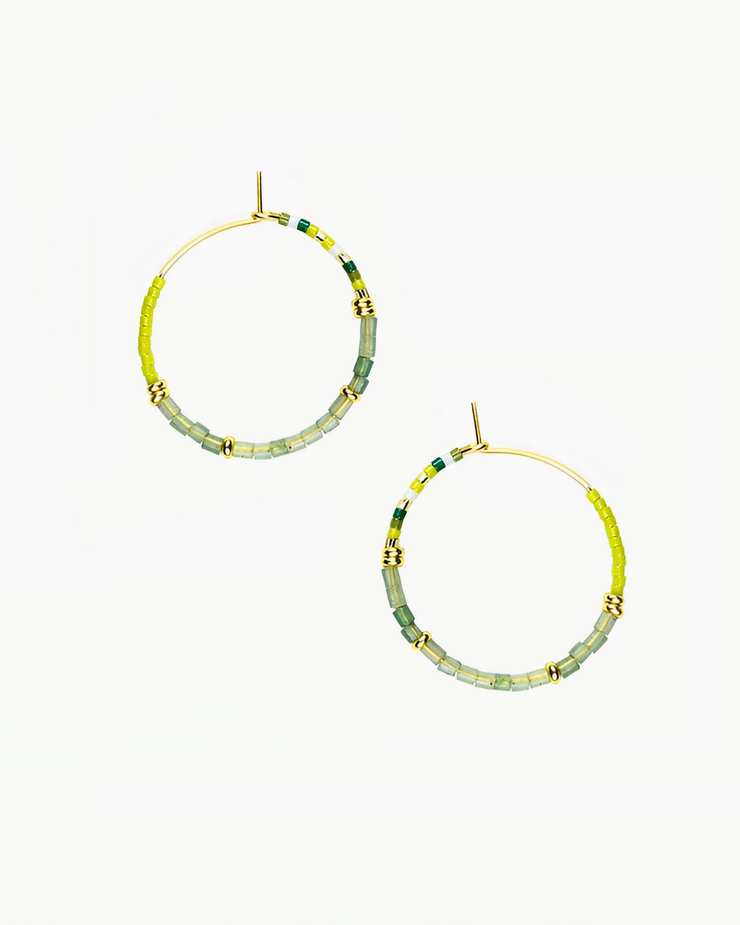 FOREST GREENS GEMSTONE HOOP EARRINGS
