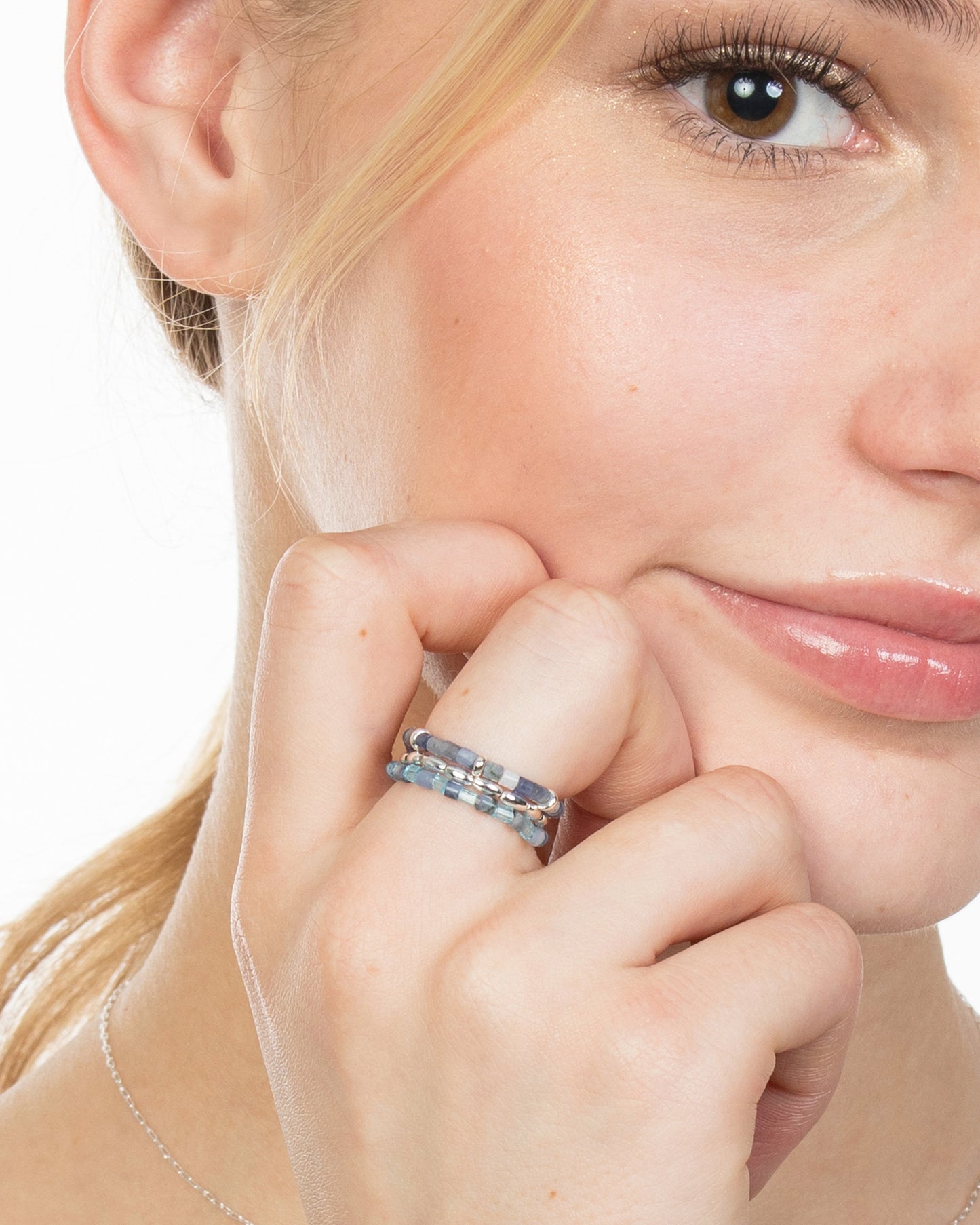 AZURE WAVES GEMSTONE STRETCH RINGS