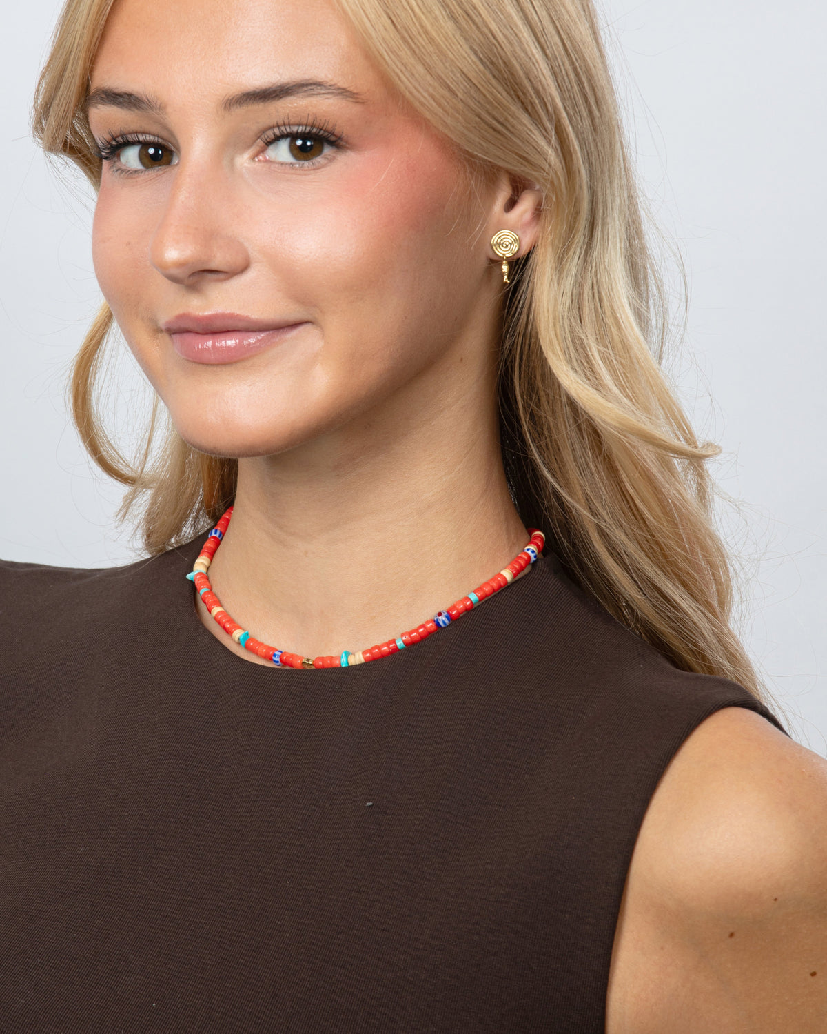 FREE SPIRIT CORAL BEADED NECKLACE