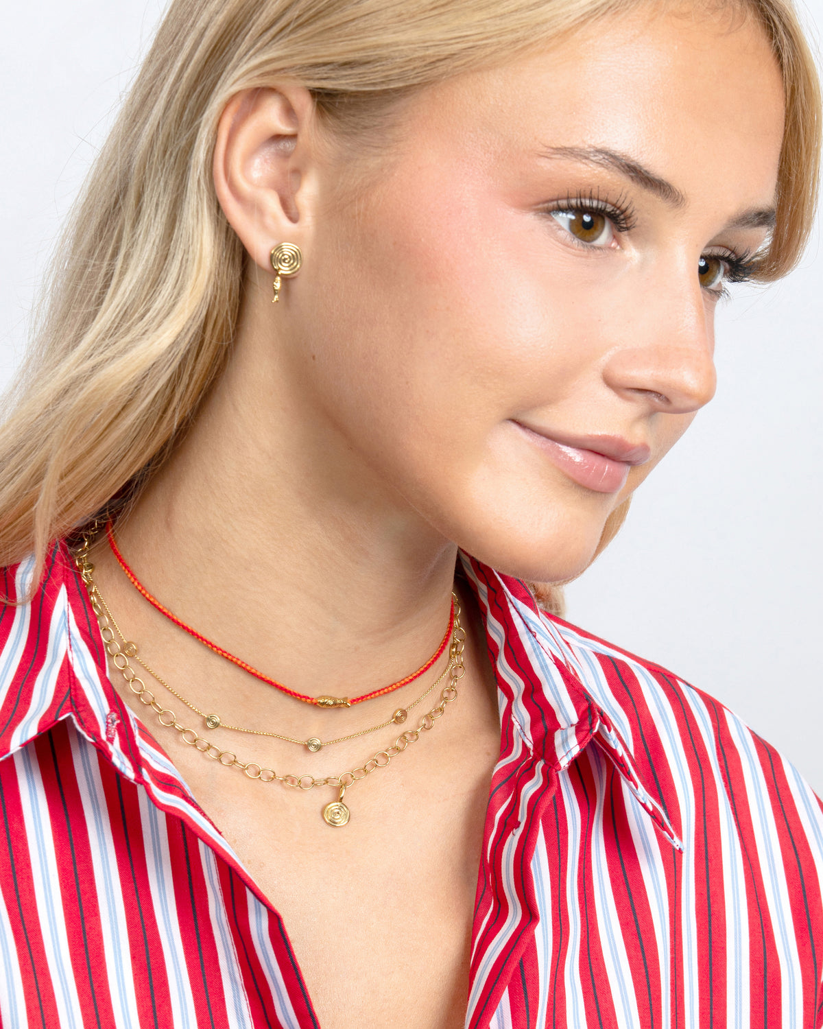 TINY SPIRAL CLIP-ON CHARM NECKLACE