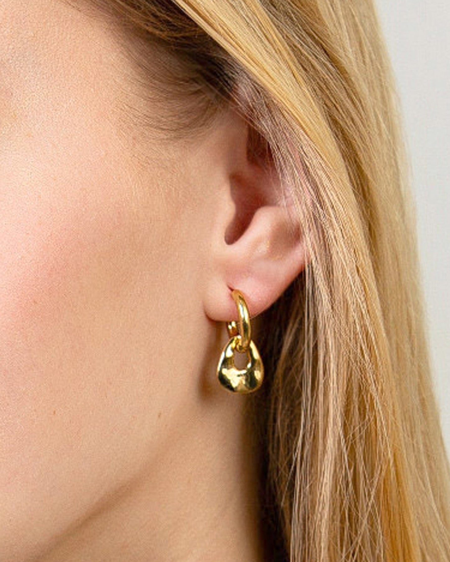MOLTEN DROP HUGGIE EARRINGS
