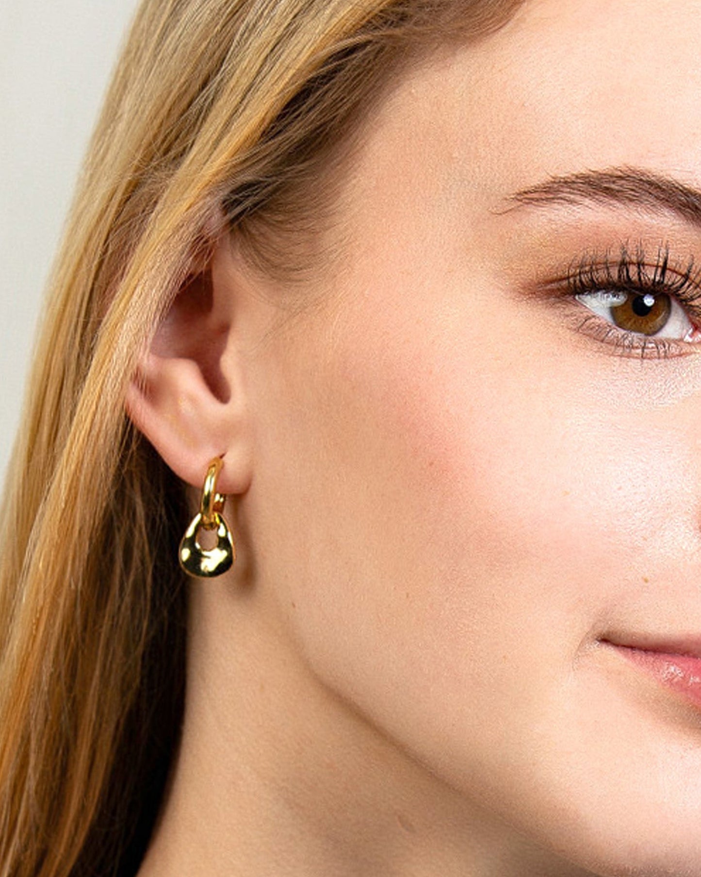 MOLTEN DROP HUGGIE EARRINGS