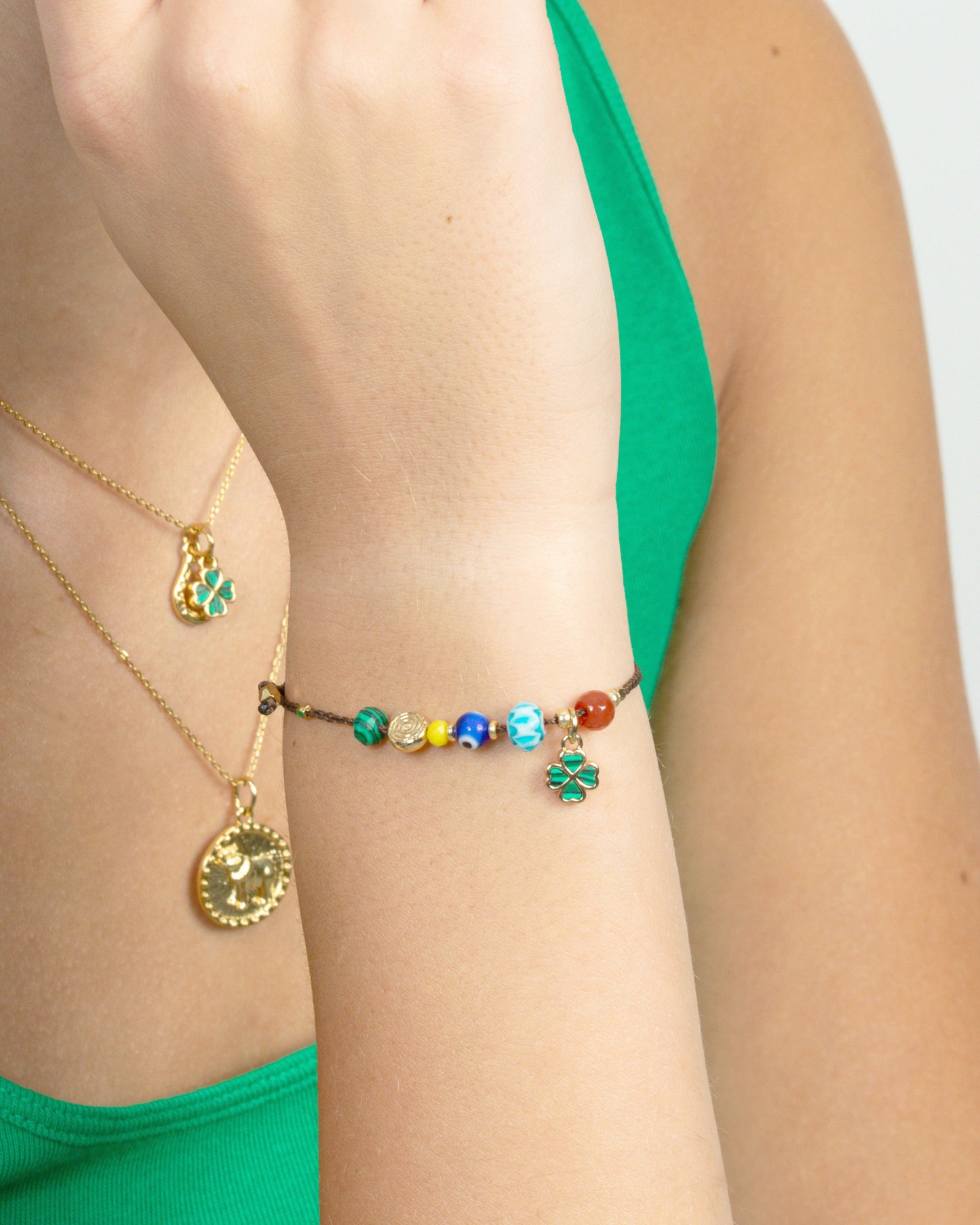 MULTI-STONE CORD ADJUSTABLE BRACELET