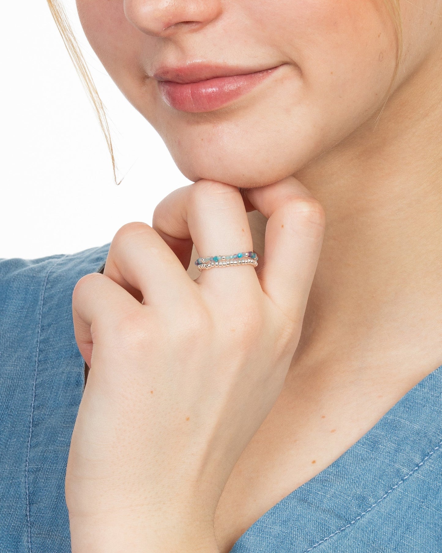 MINI FLUORITE STRETCH RING SET