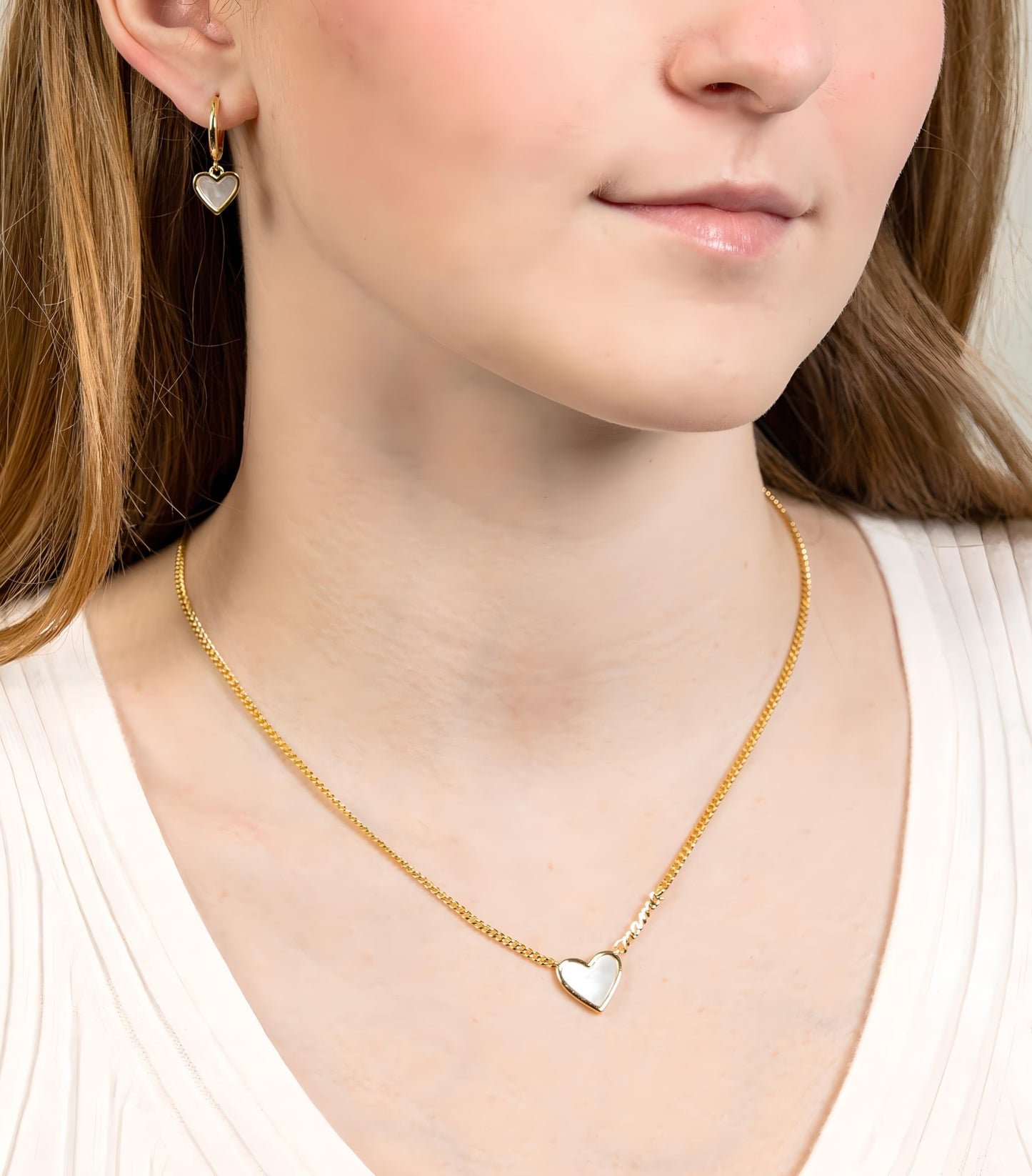 MAMA MOP INLAY HEART NECKLACE