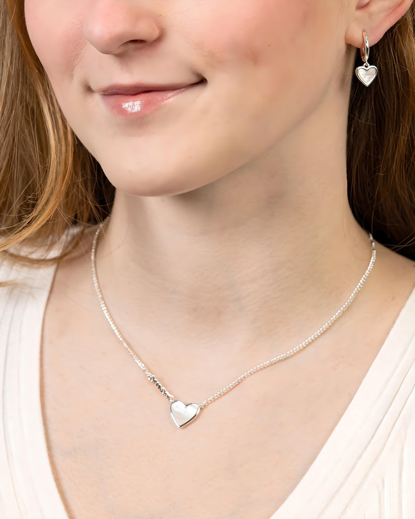 MAMA MOP INLAY HEART NECKLACE