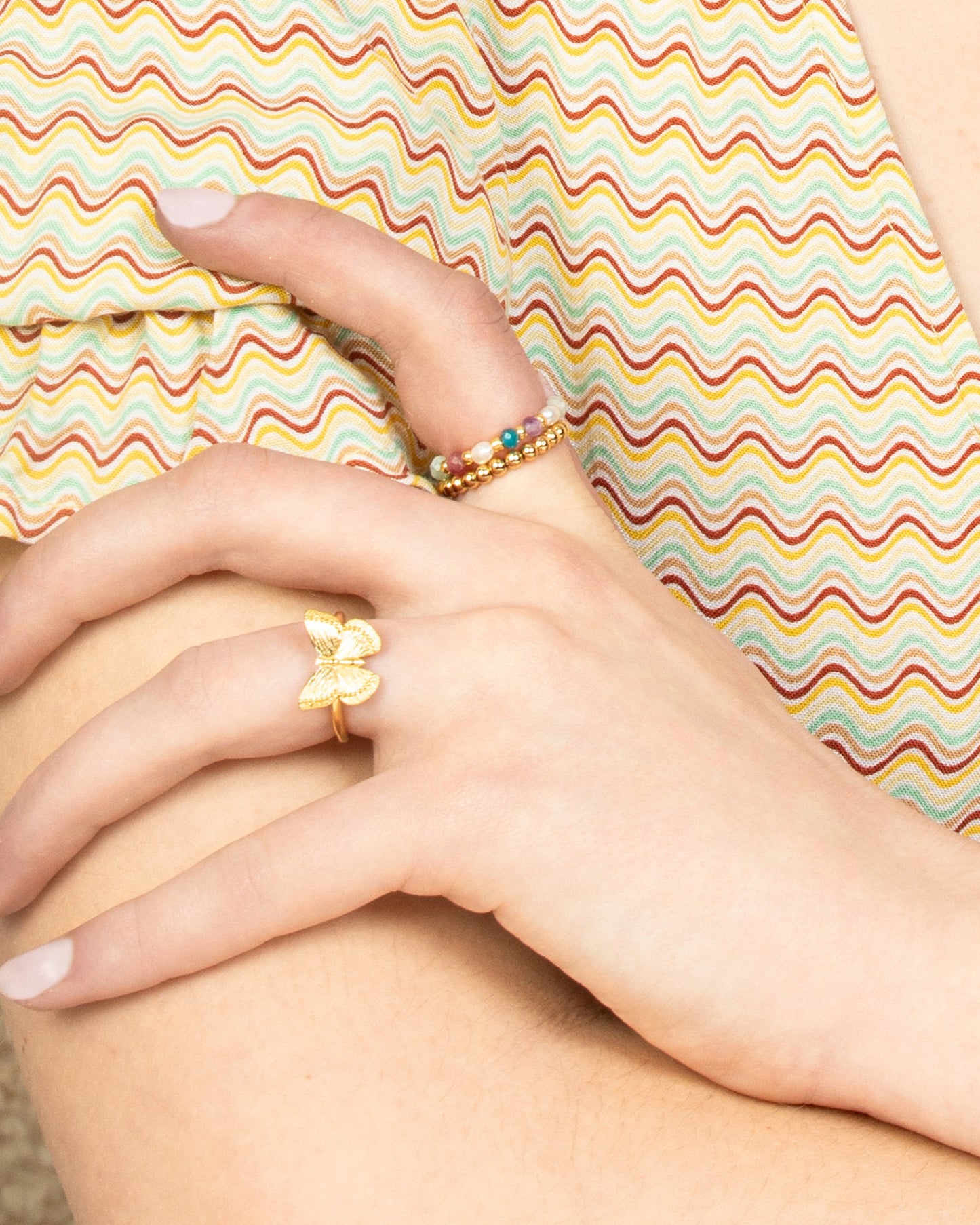 BLOSSOM GARDEN GEMSTONE STRETCH RING SET