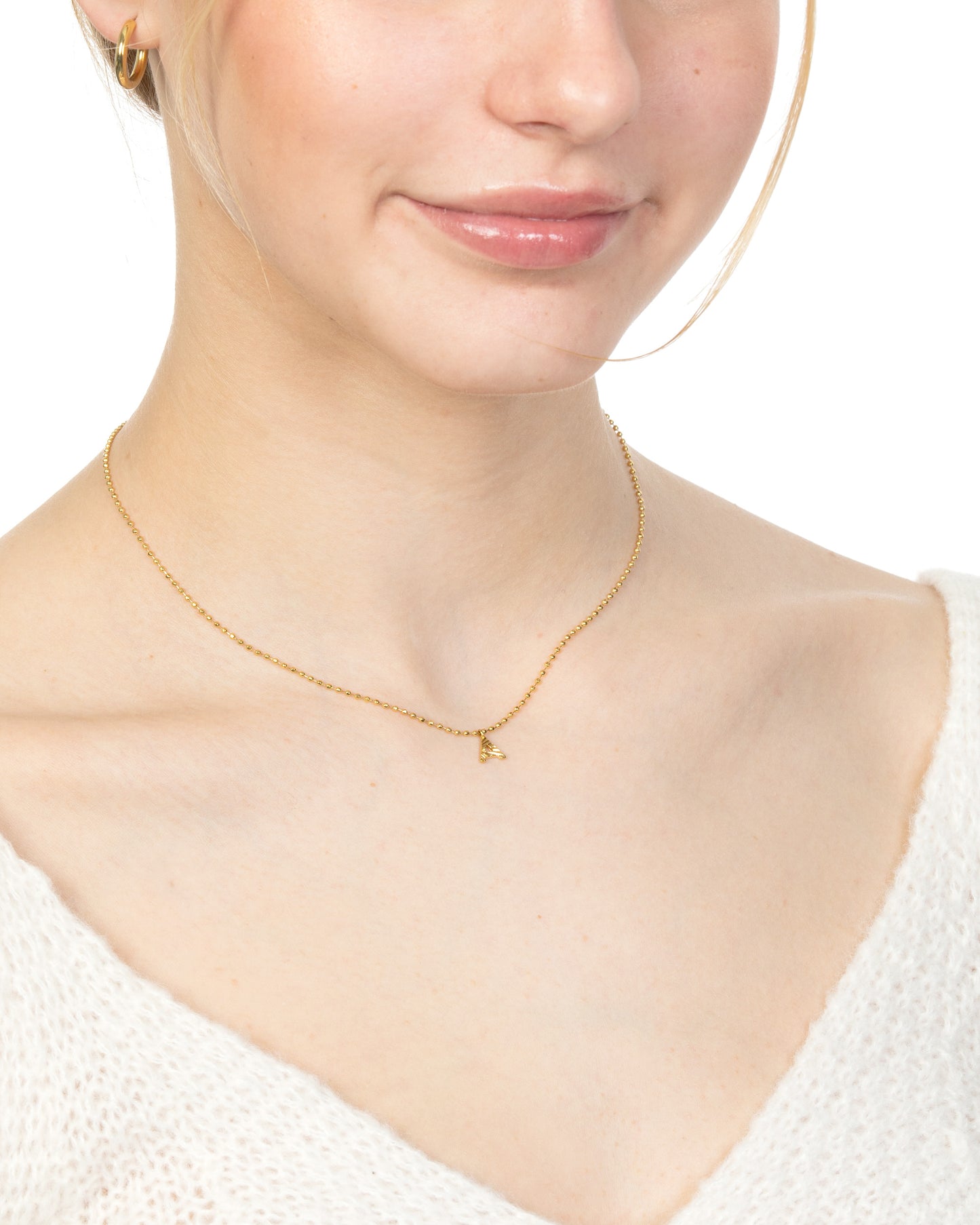 TINY INITIAL CHARM NECKLACE