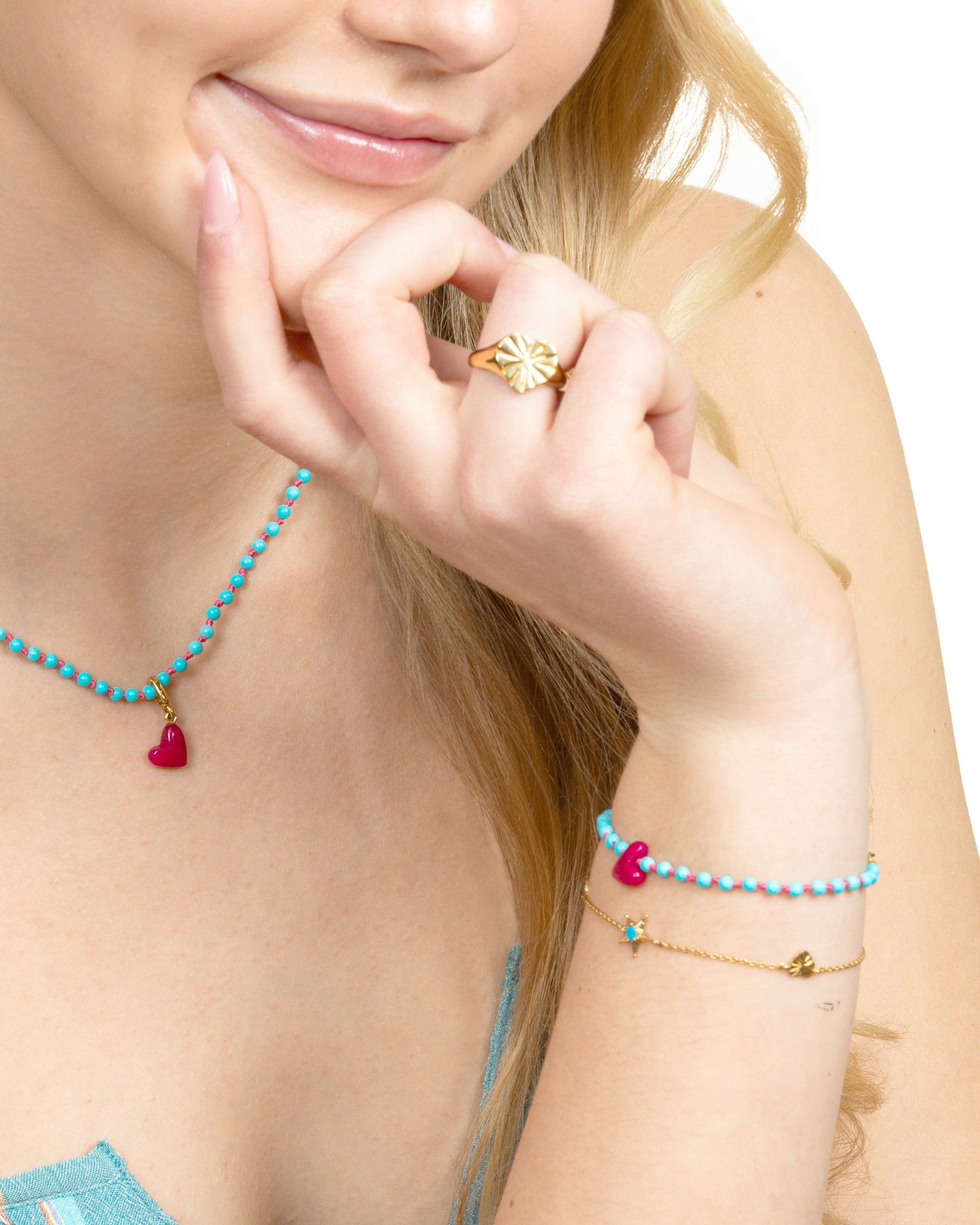 STARBURST HEART SIGNET RING