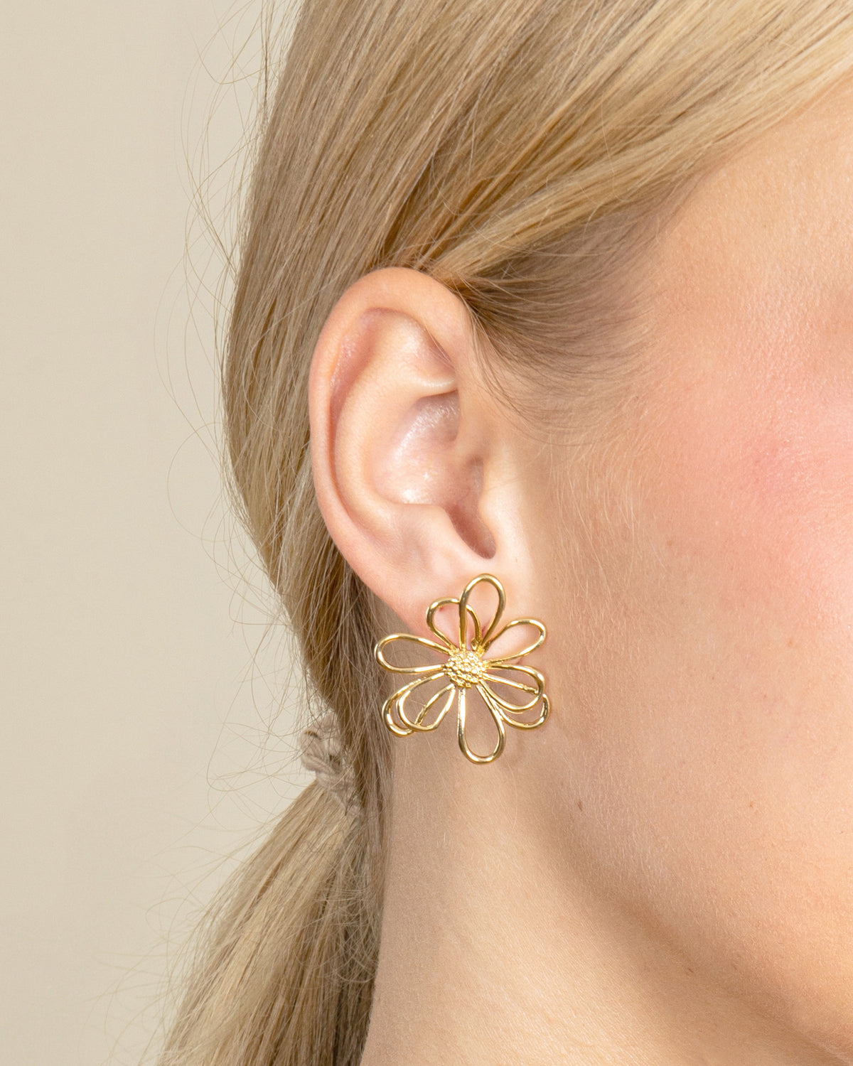 FLOWER EARRINGS-Gold