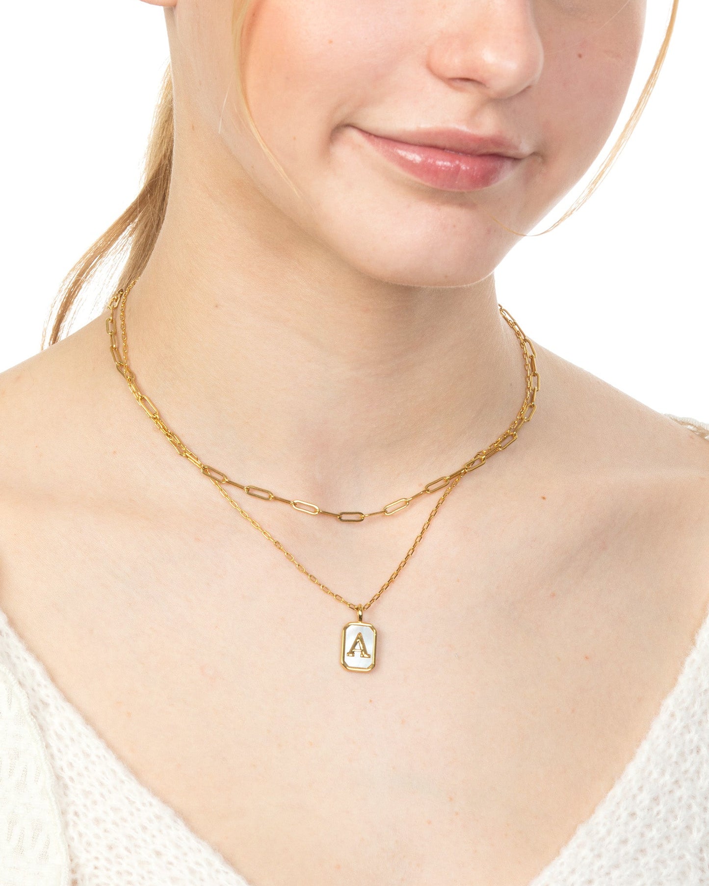 MOP INITIAL NECKLACE