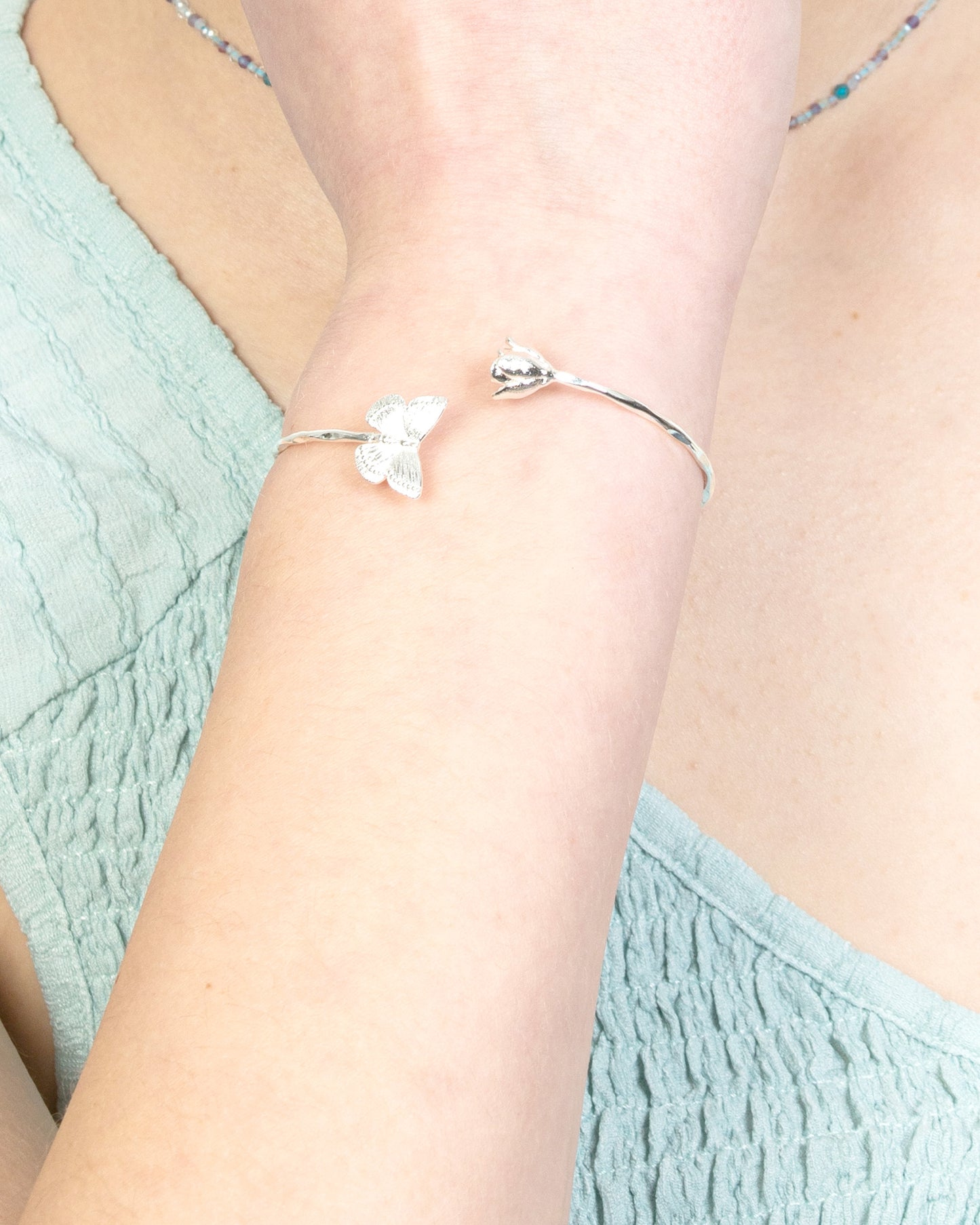 BUTTERFLY AND ROSEBUD CUFF