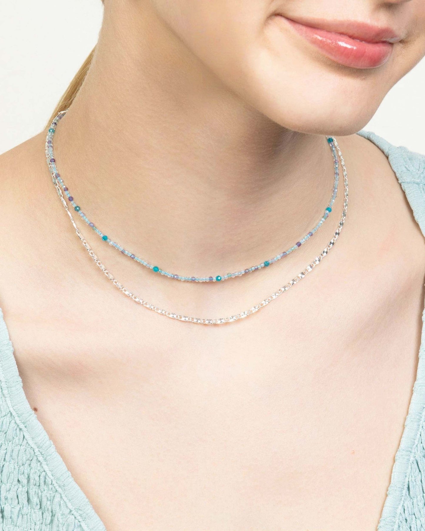 MINI FLUORITE BEADED NECKLACE