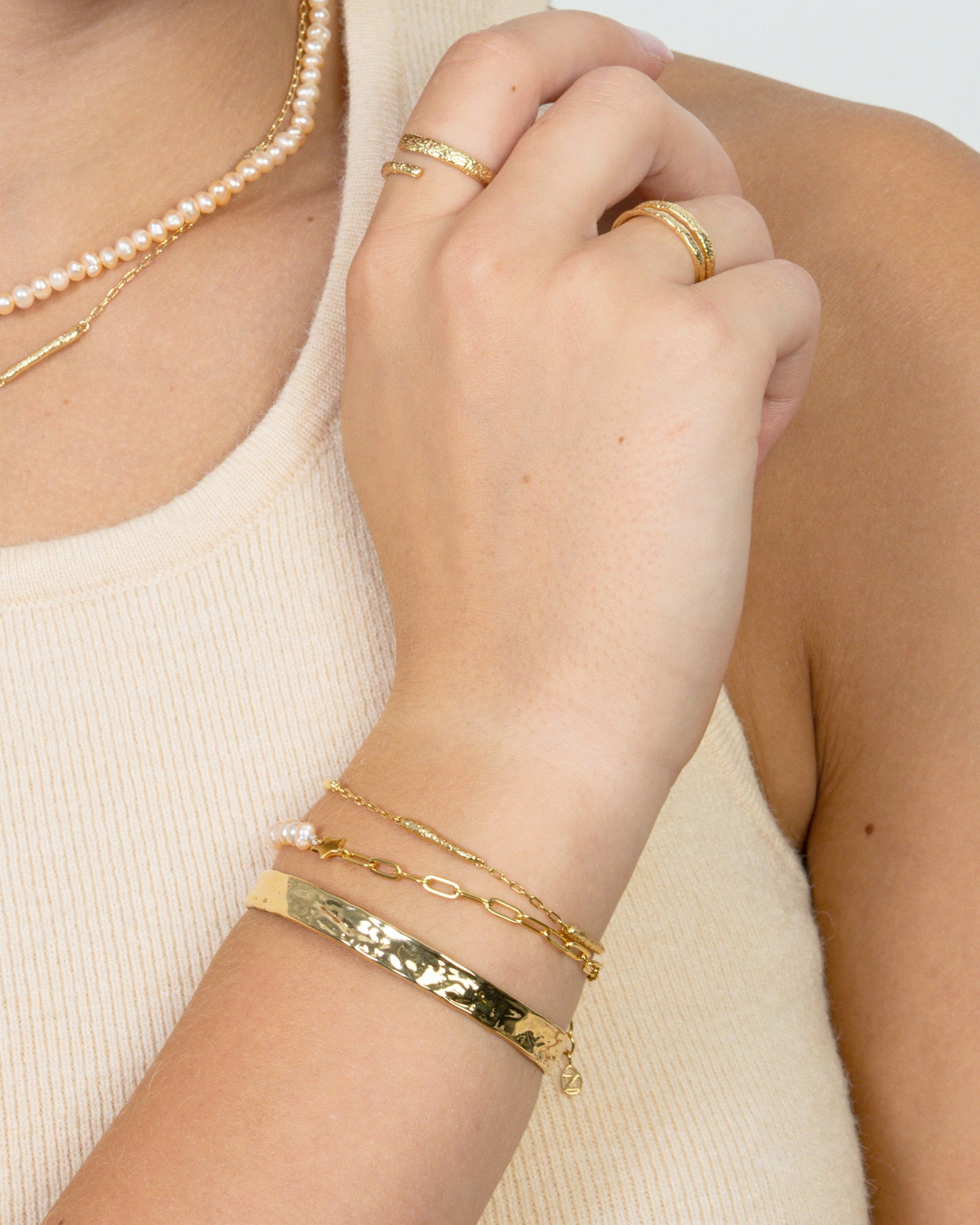 PEARL & PAPERCLIP CHAIN BRACELET