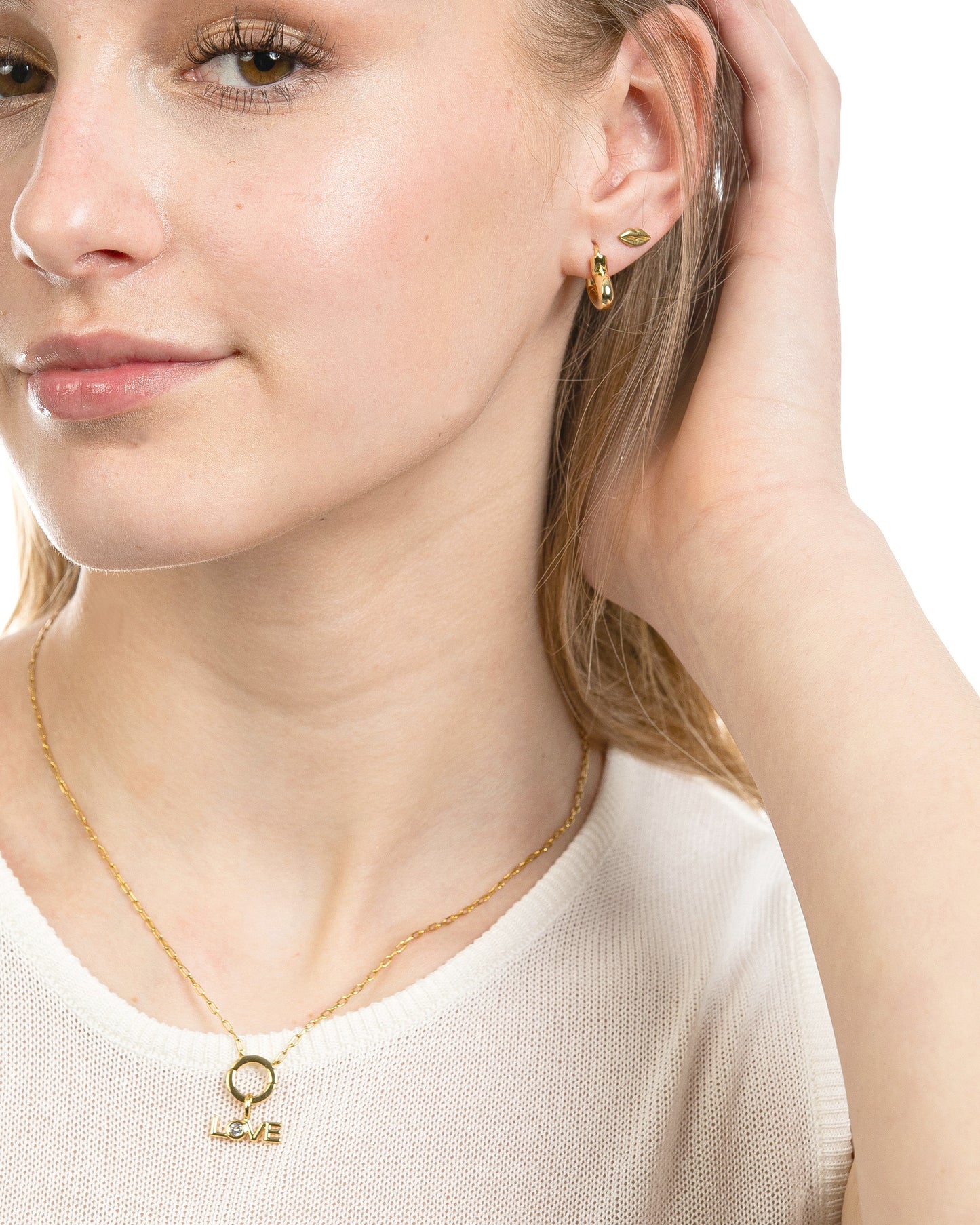 OPEN HEART HUGGIE EARRINGS