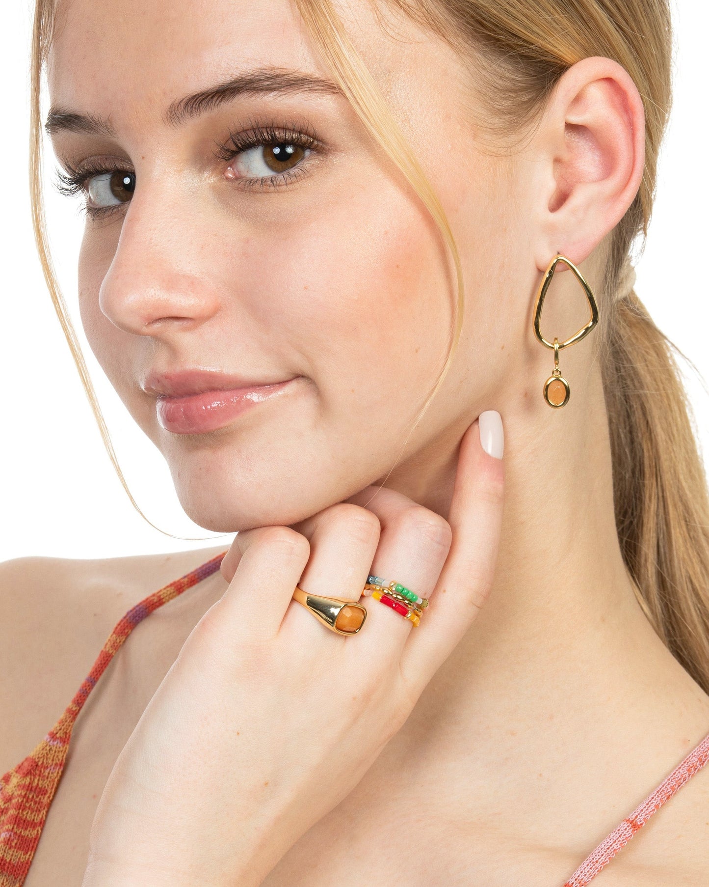 GEMSTONE CLIP-ON CHARM-Red Aventurine