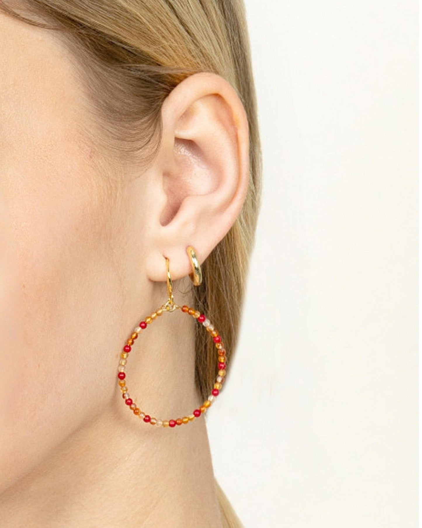 SUNSET GEMSTONE HOOP EARRINGS