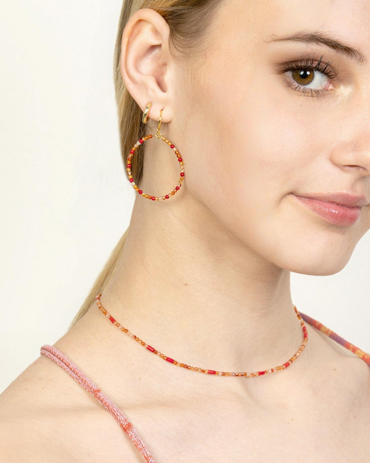 SUNSET GEMSTONE HOOP EARRINGS
