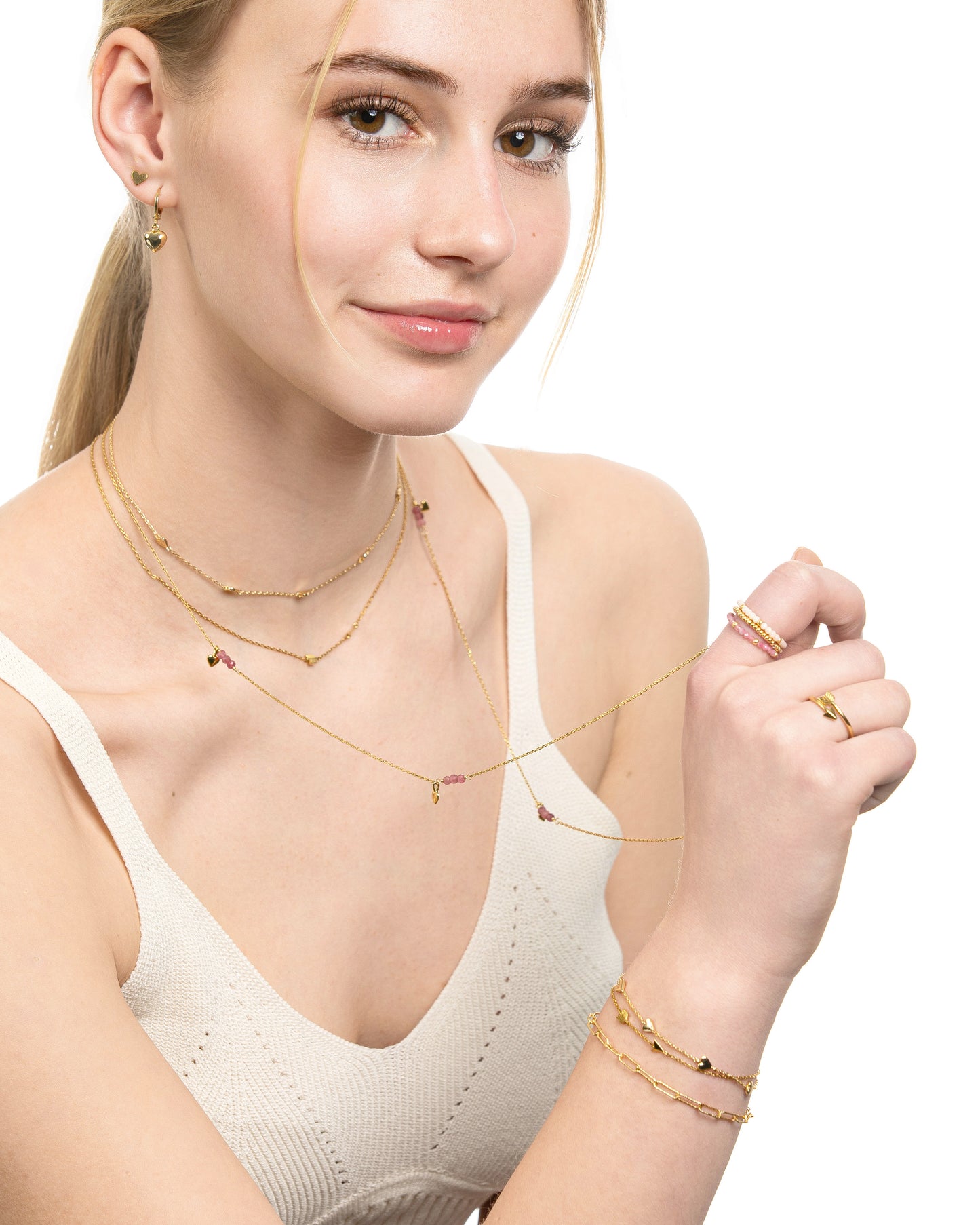 LONG PINK TOURMALINE  NECKLACE
