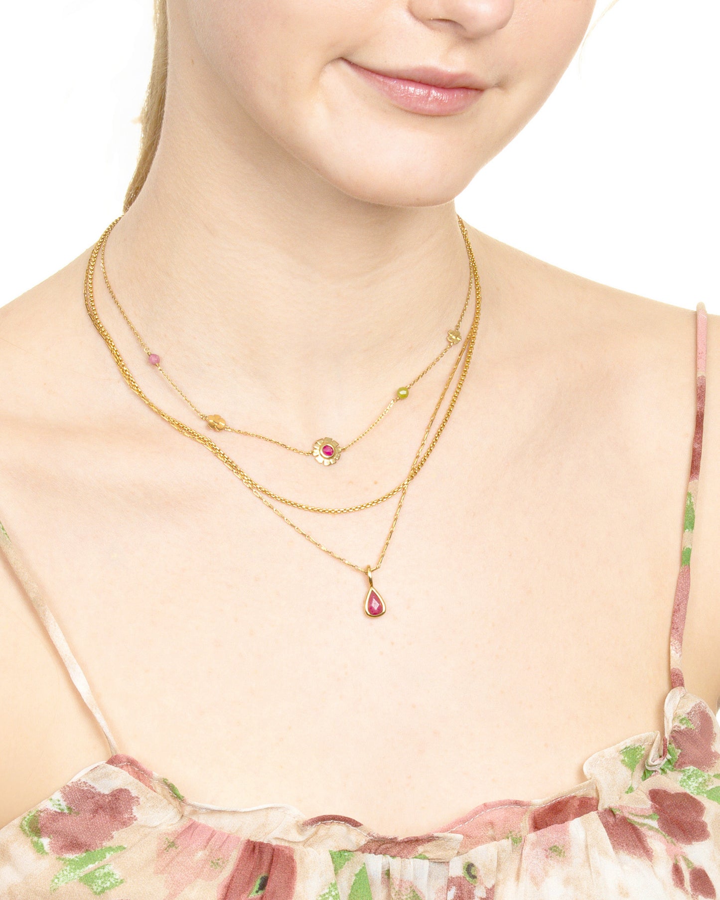 PINK ZEST FLOWER STATION NECKLACE