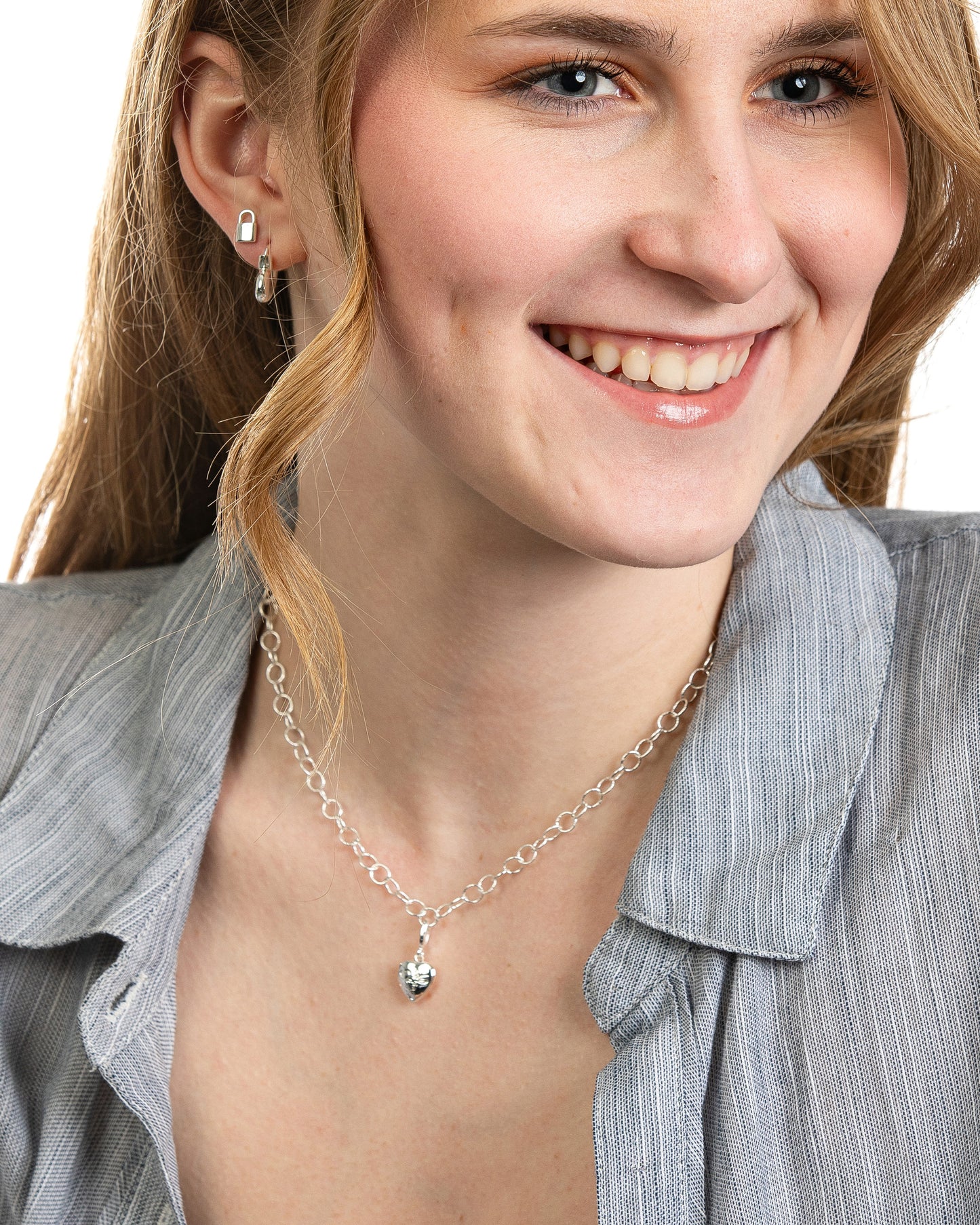 OPEN HEART HUGGIE EARRINGS