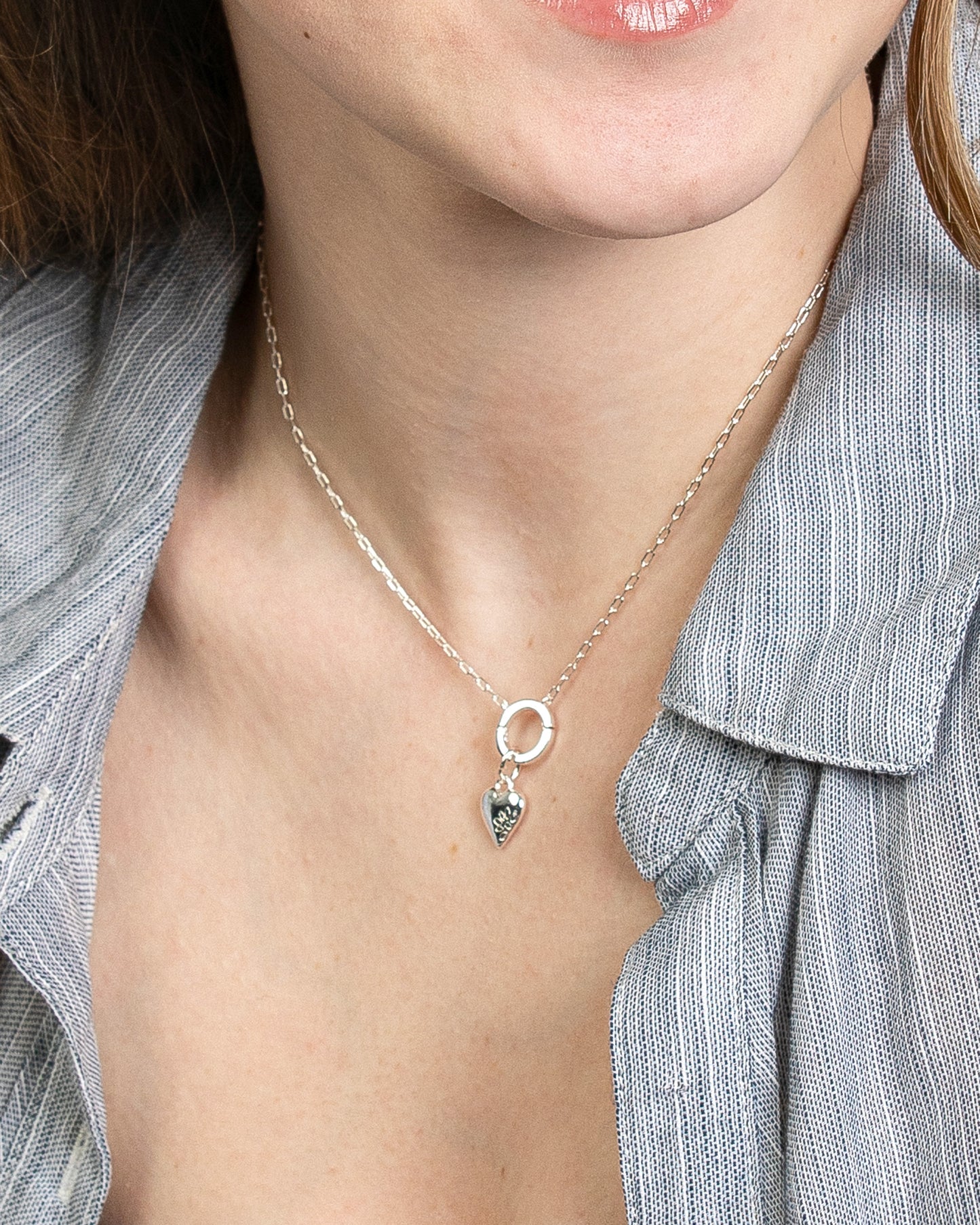 MINI LINK CHAIN CHARM HOLDER NECKLACE