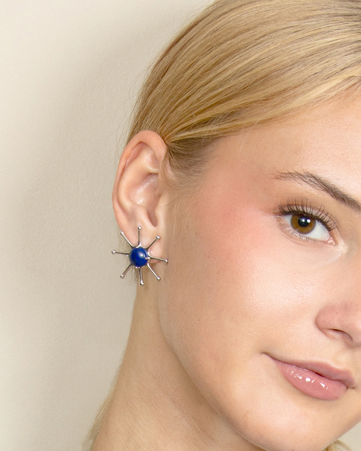 GEMSTONE SUN EARRINGS-Lapis Lazuli