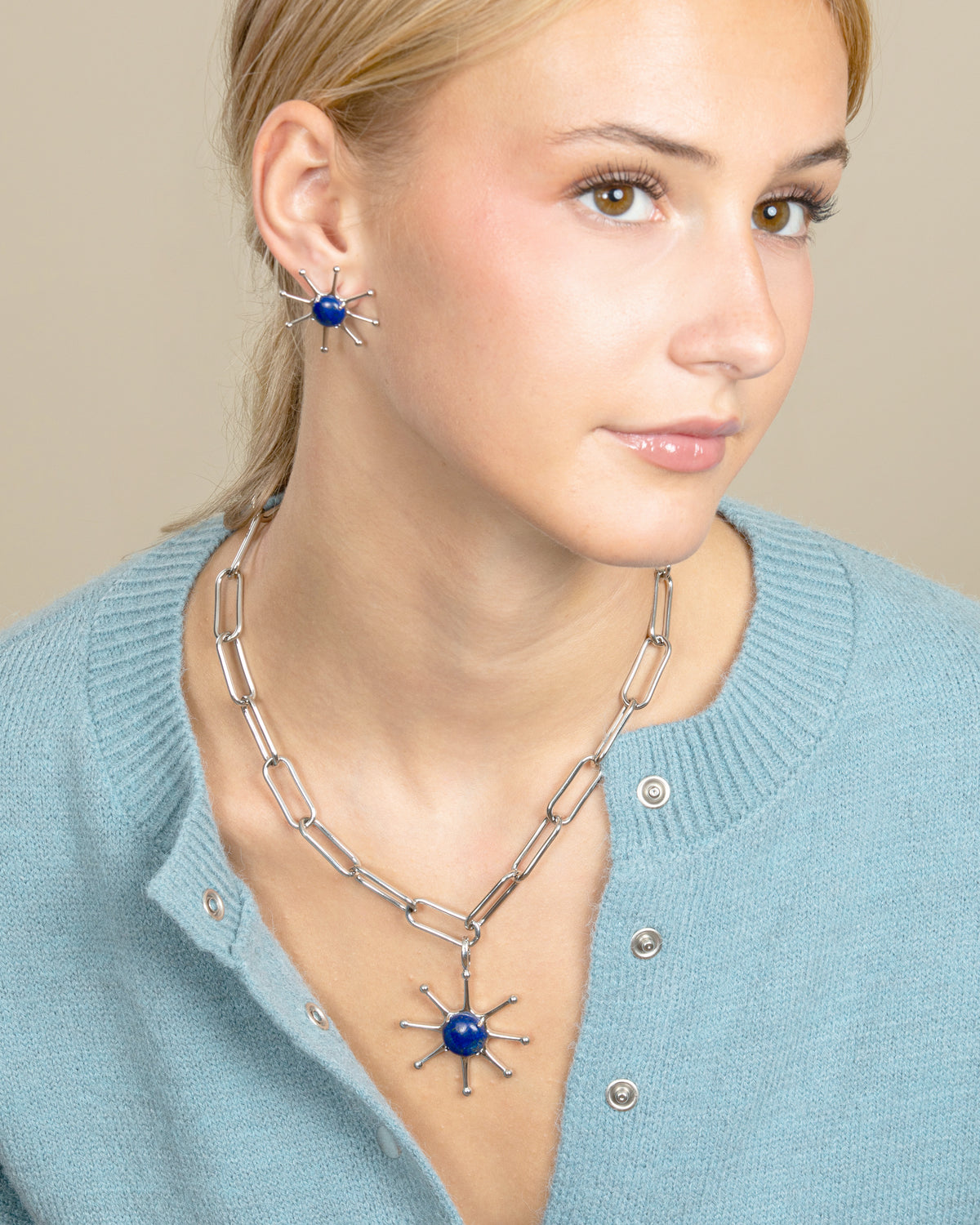 GEMSTONE SUN CLIP-ON CHARM-Lapis Lazuli