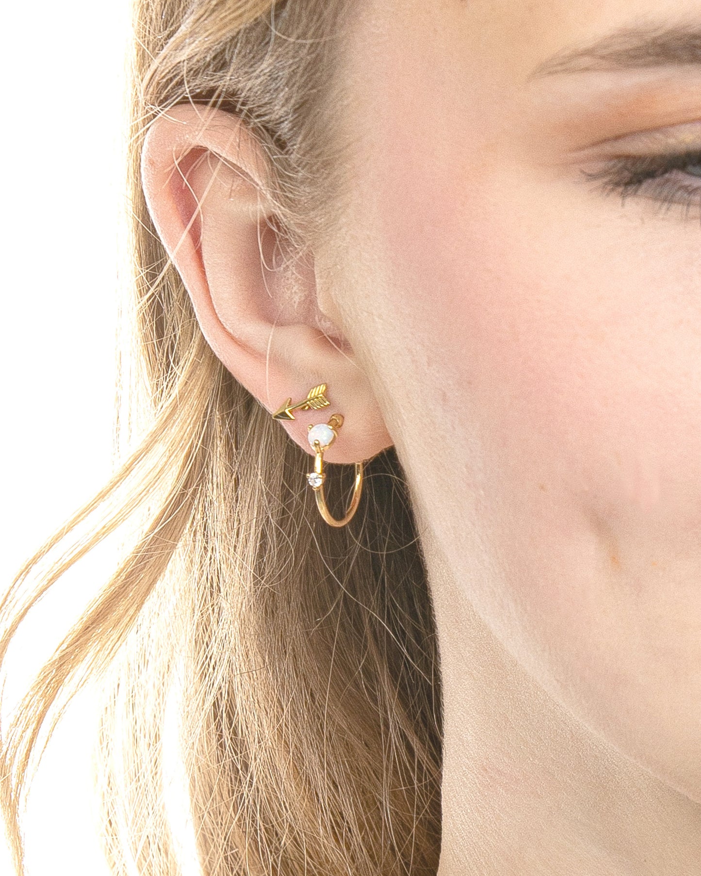 DAINTY WHITE OPAL EARRINGS