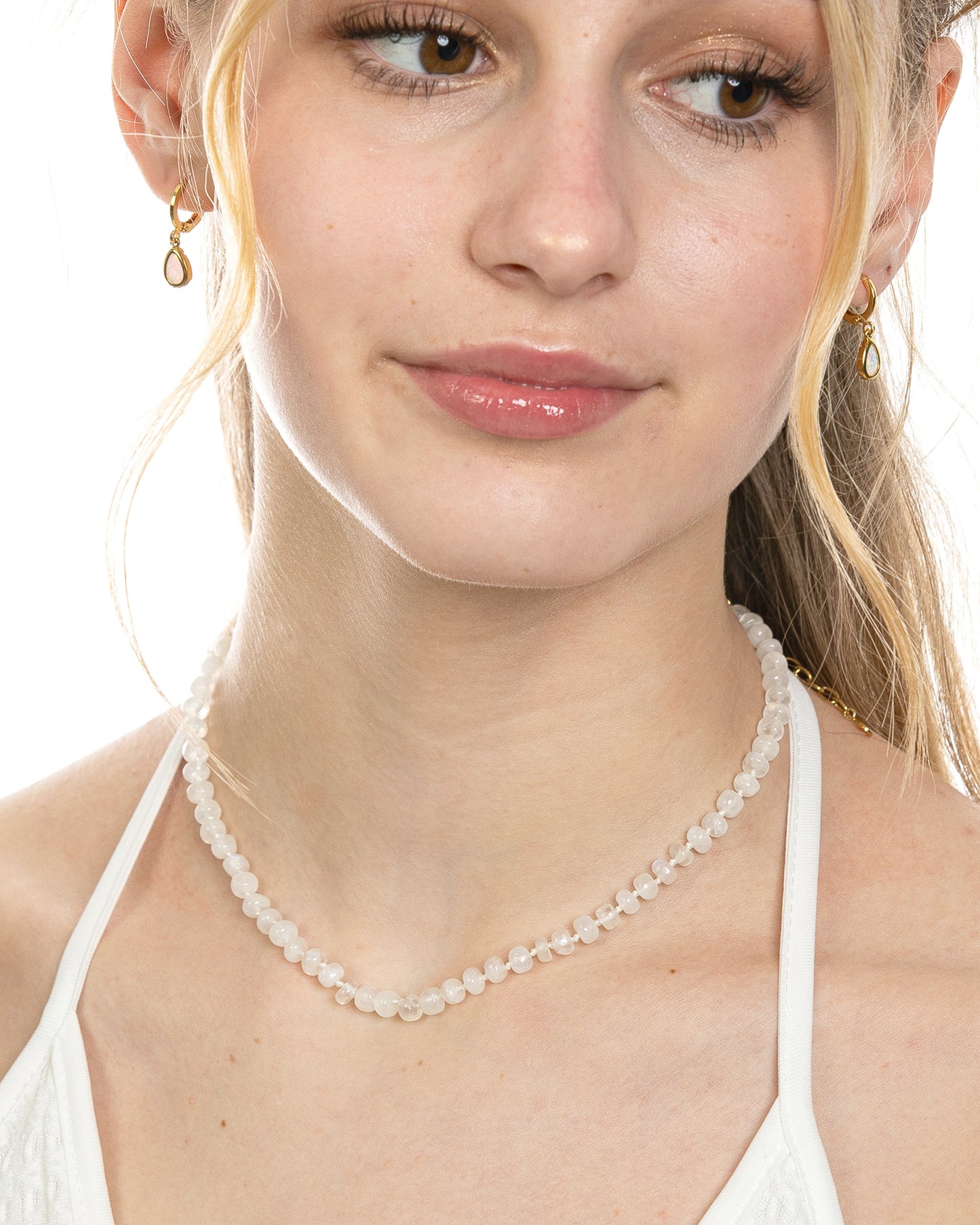 RAINBOW MOONSTONE HAND-KNOTTED NECKLACE