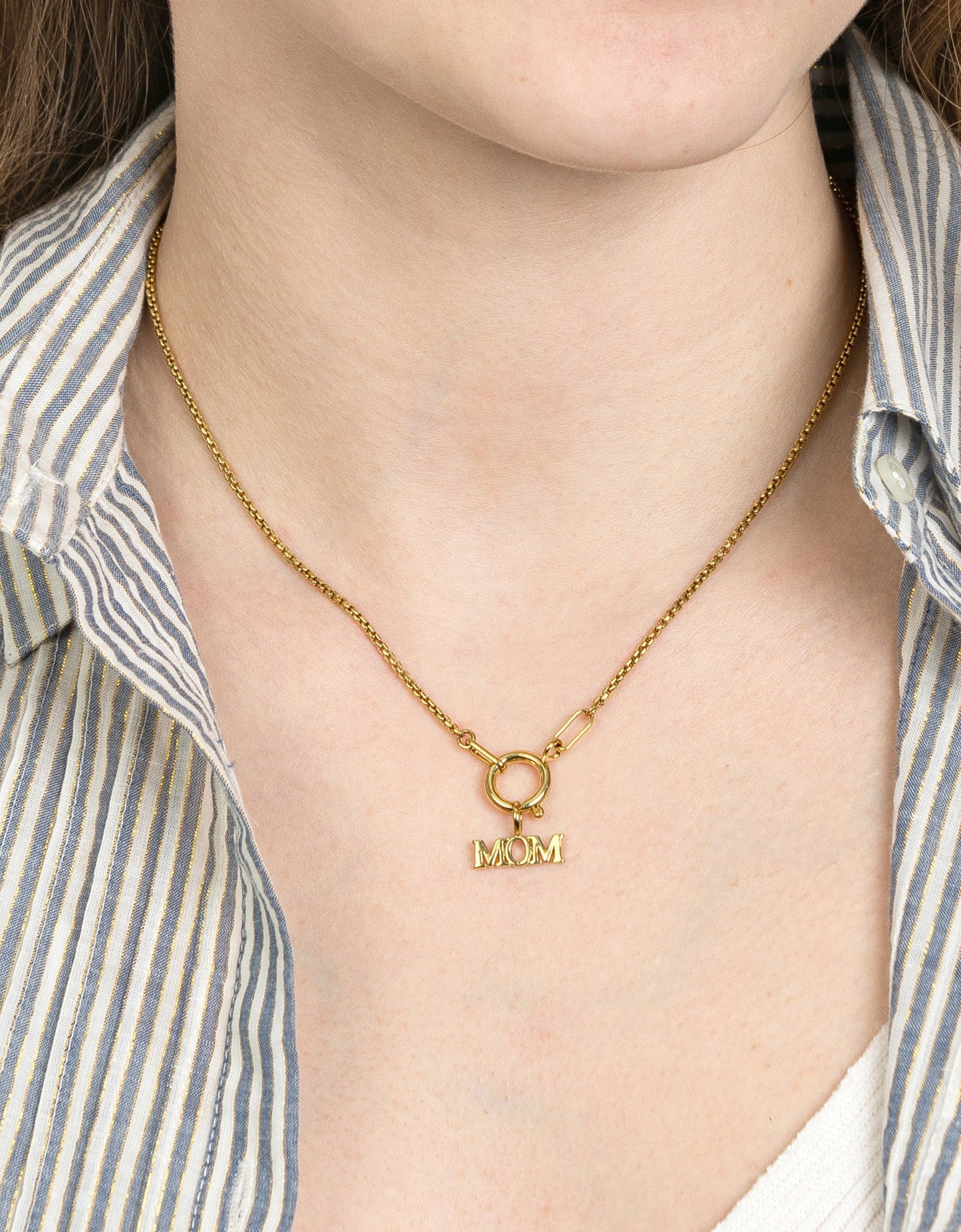 MINI ROUND BOX CHAIN CHARM HOLDER NECKLACE