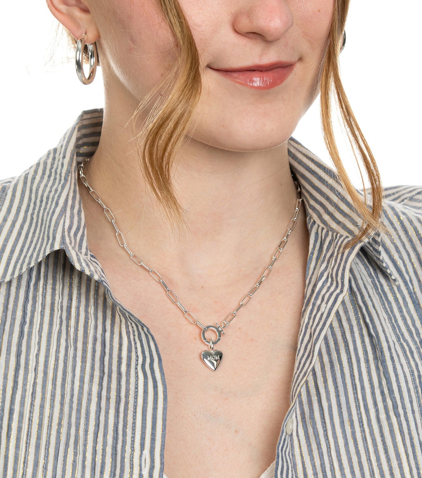 PAPERCLIP CHAIN CHARM HOLDER NECKLACE