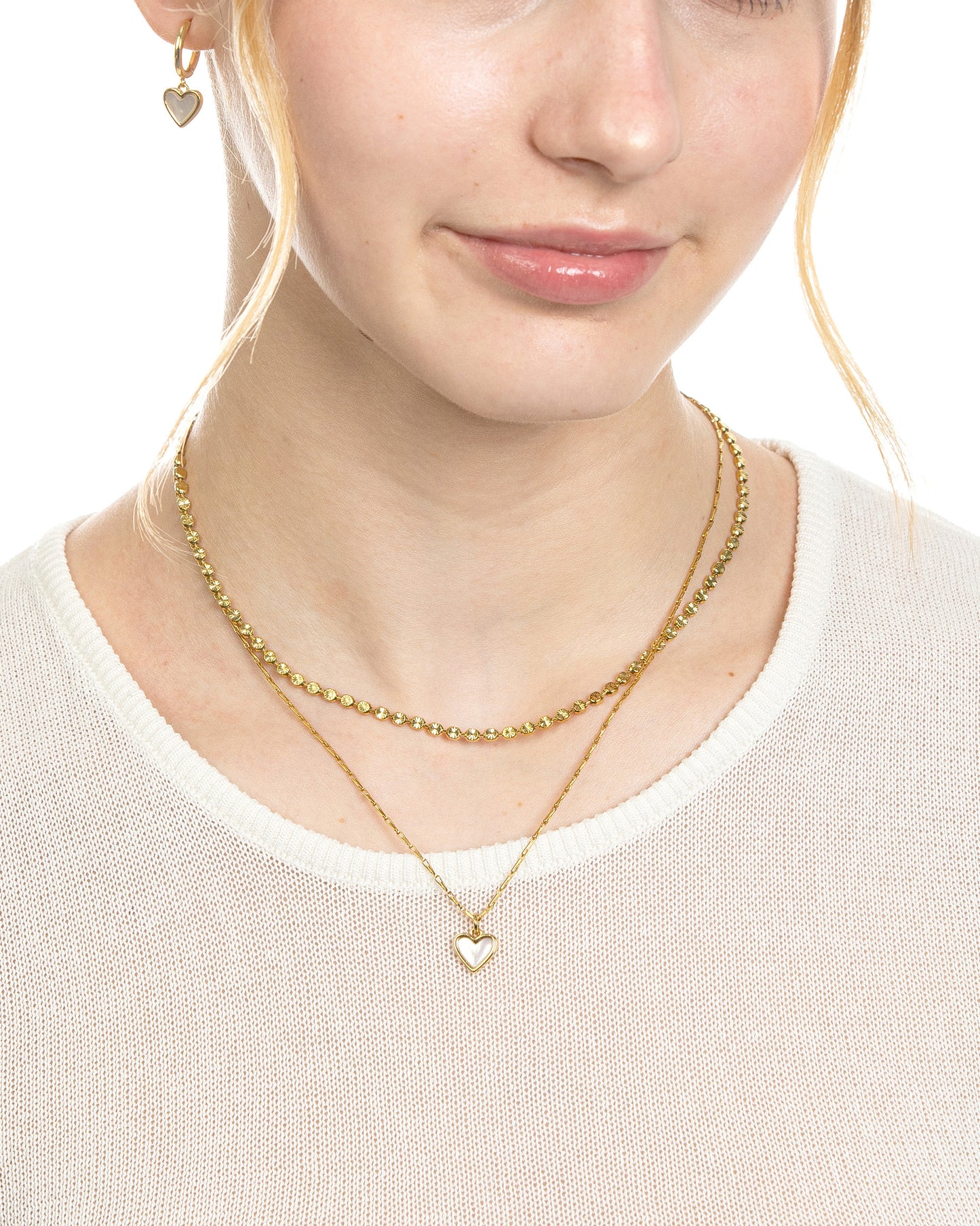 MOP INLAY HEART NECKLACE
