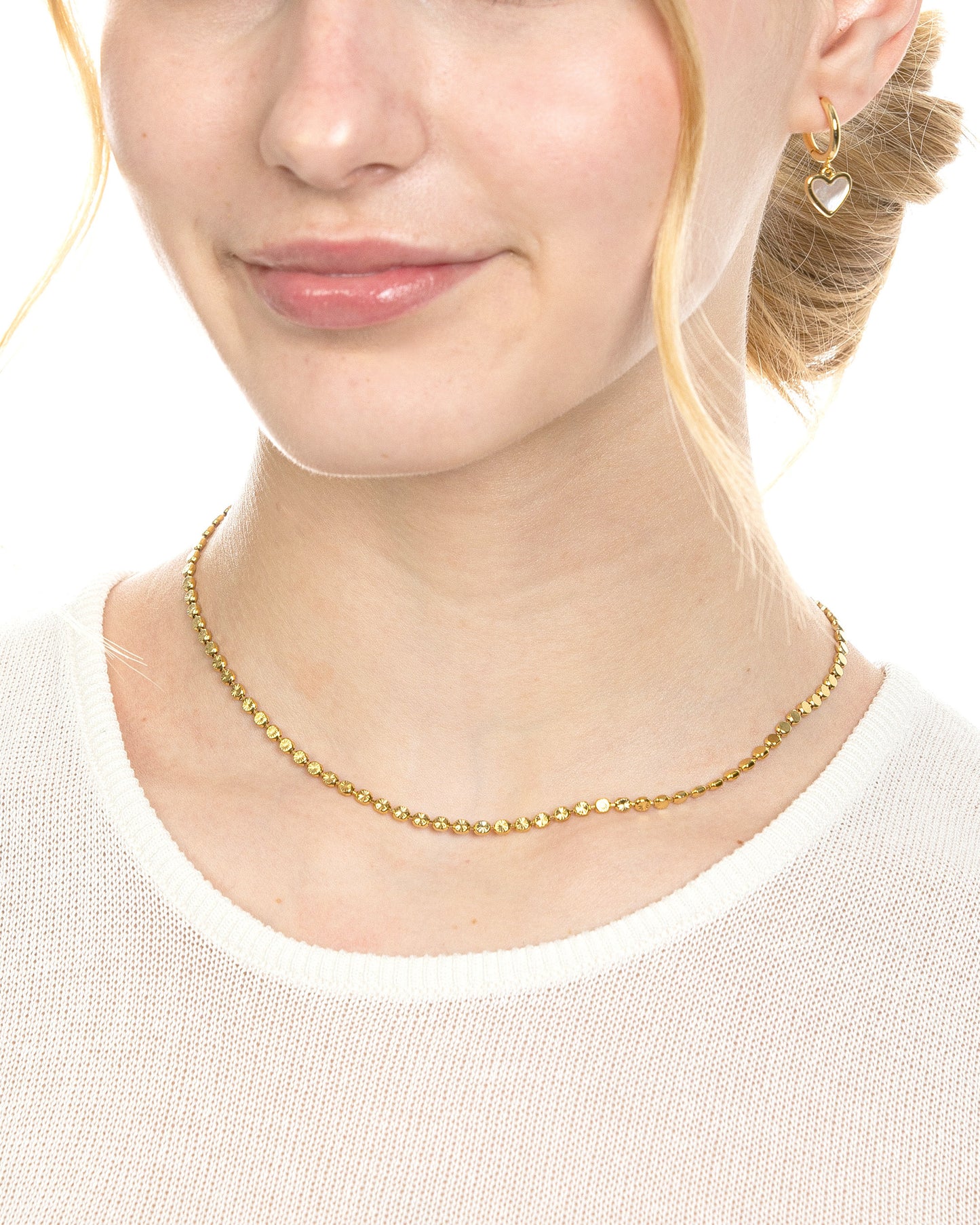 SUNBURST DOTTED CHAIN NECKLACE