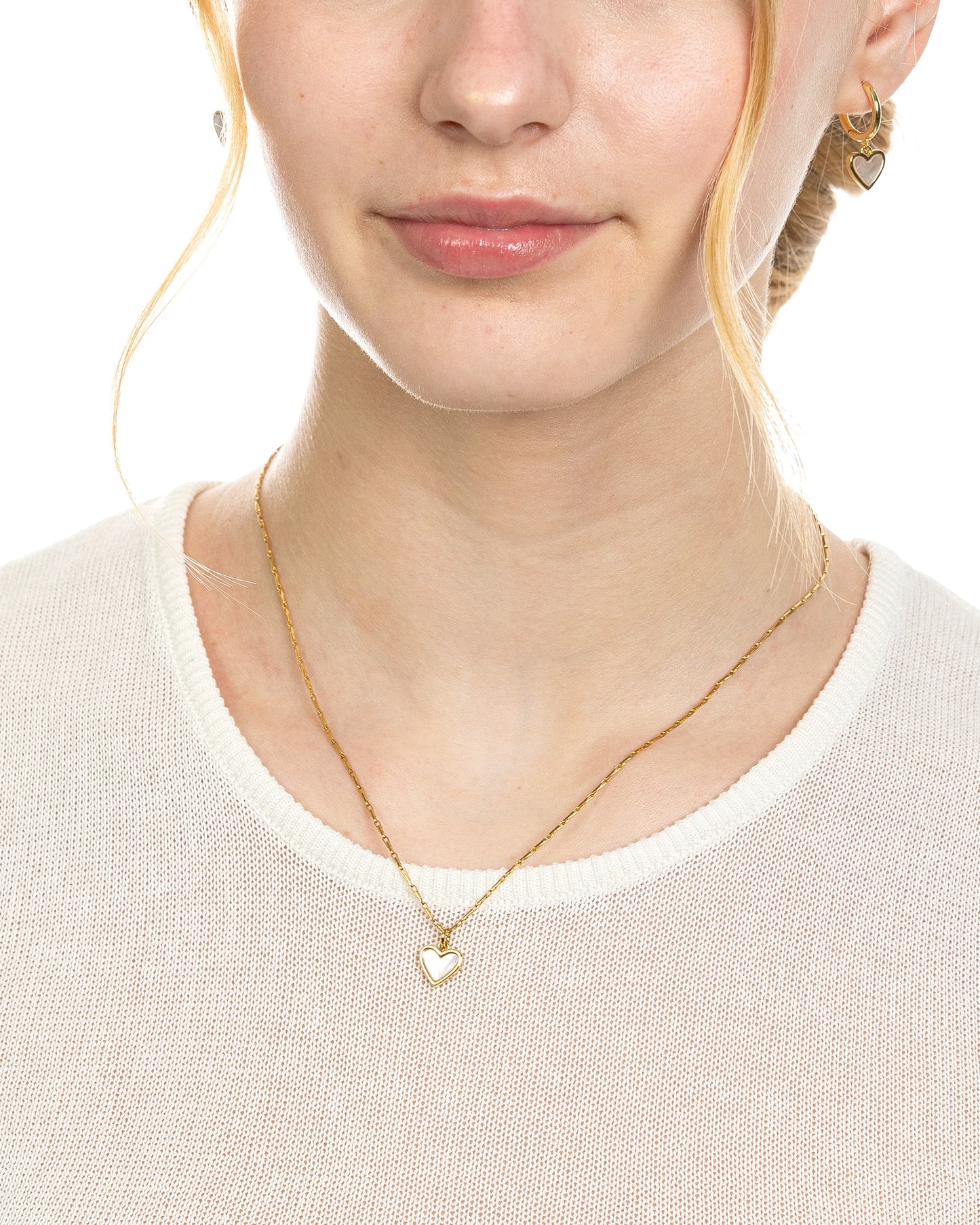 MOP INLAY HEART NECKLACE