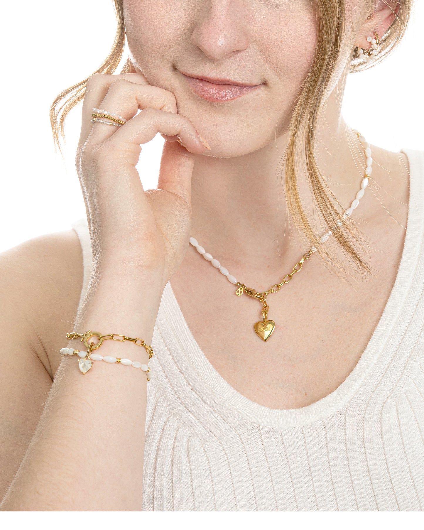FACETED MOP HEART CLIP-ON CHARM
