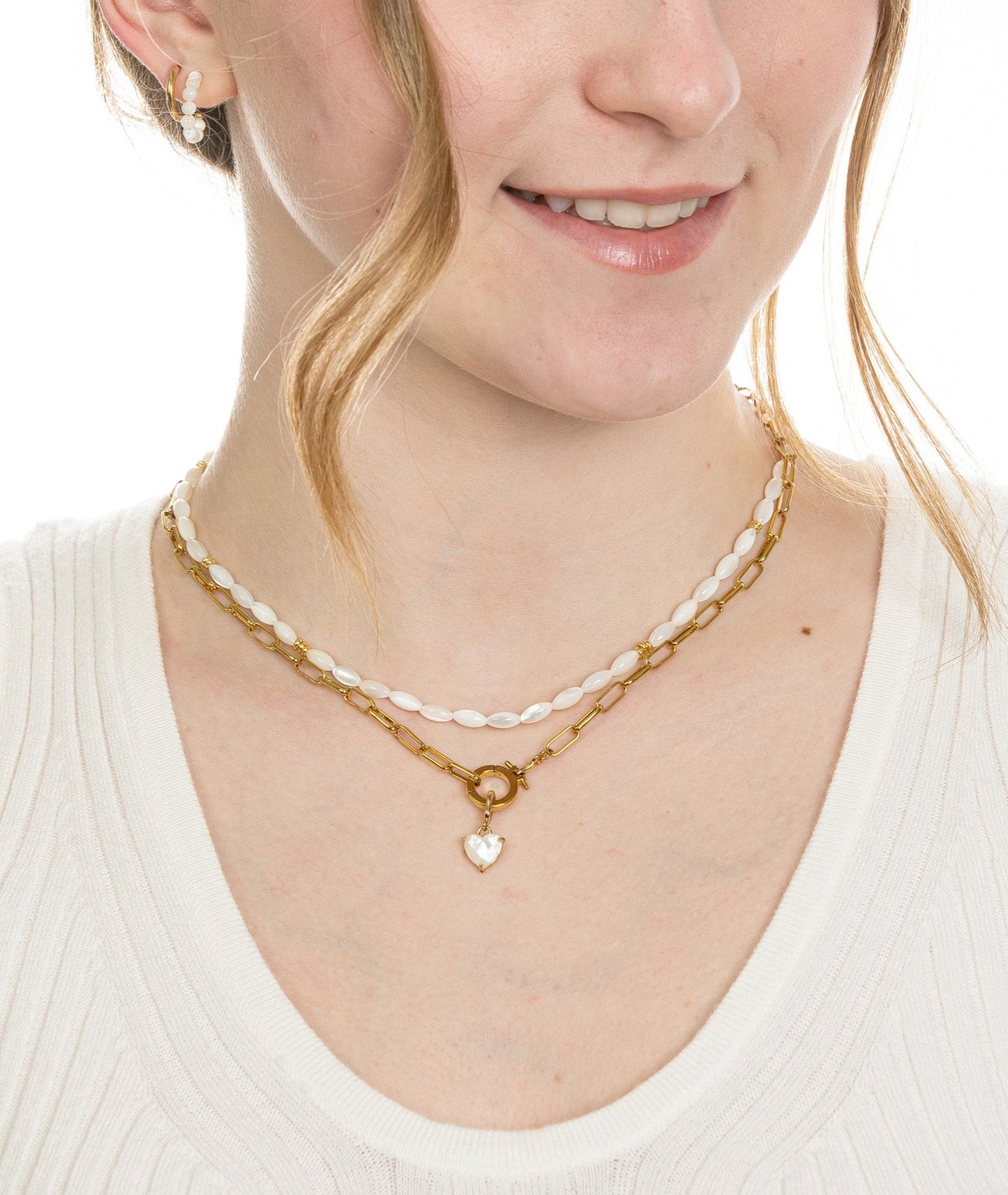 FACETED MOP HEART CLIP-ON CHARM