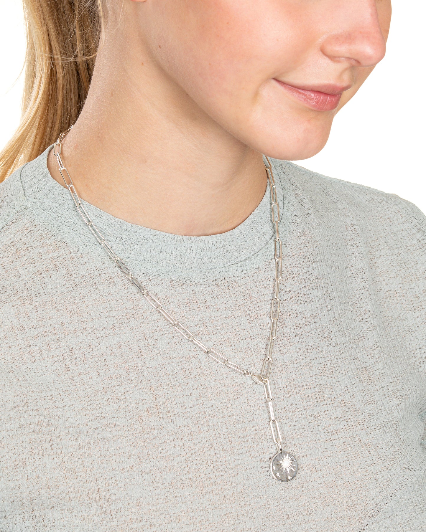 STARBURST COIN CONVERTIBLE PAPERCLIP LARIAT