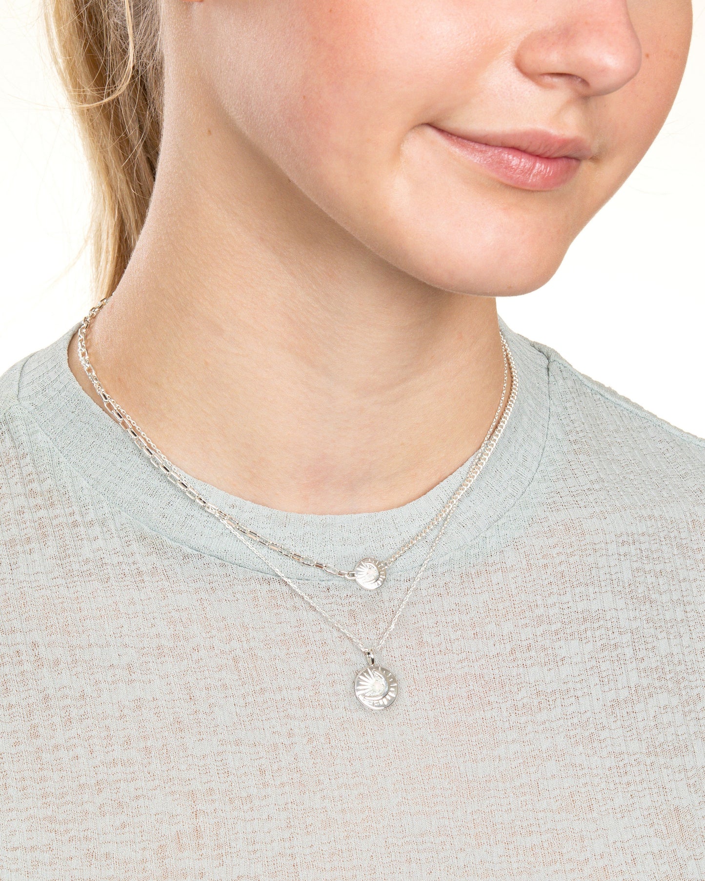 CELESTIAL COIN MIXED CHAIN NECKLACE