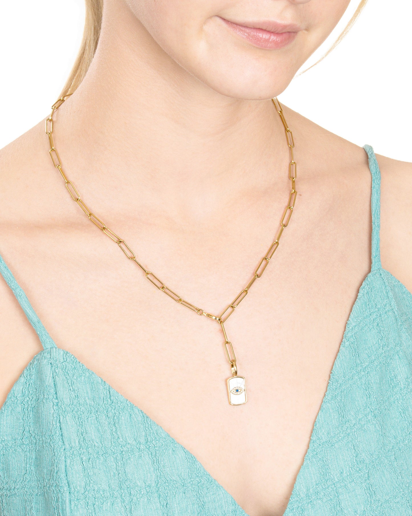 MOP Inlay Evil Eye Clip-On Charm