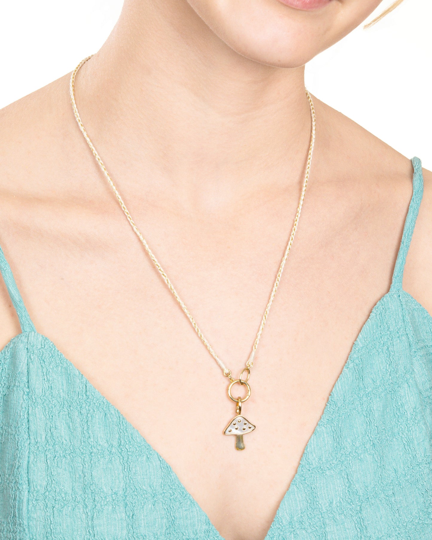 MOP INLAY MUSHROOM CLIP-ON CHARM