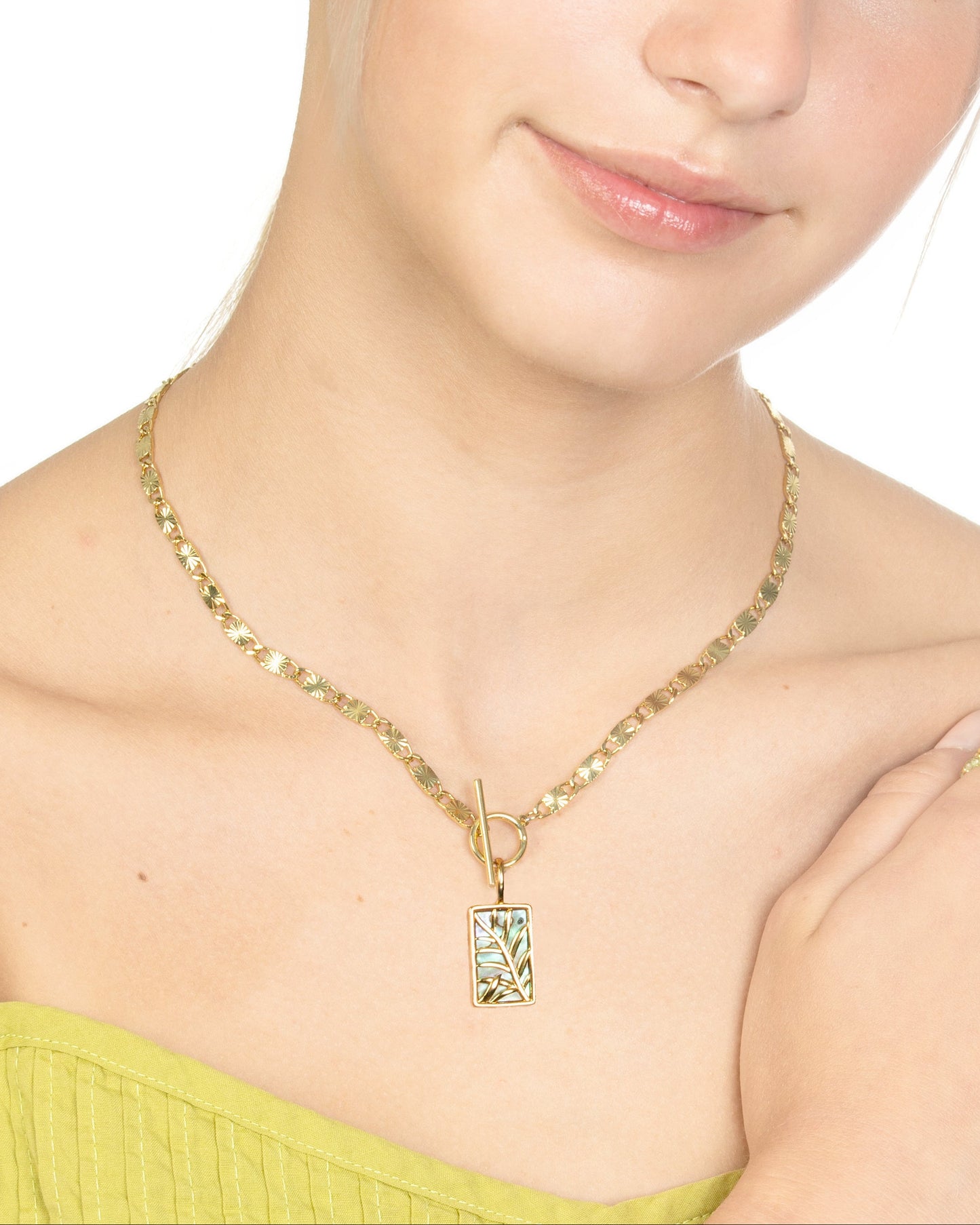 ABALONE PALM LEAF CLIP-ON CHARM