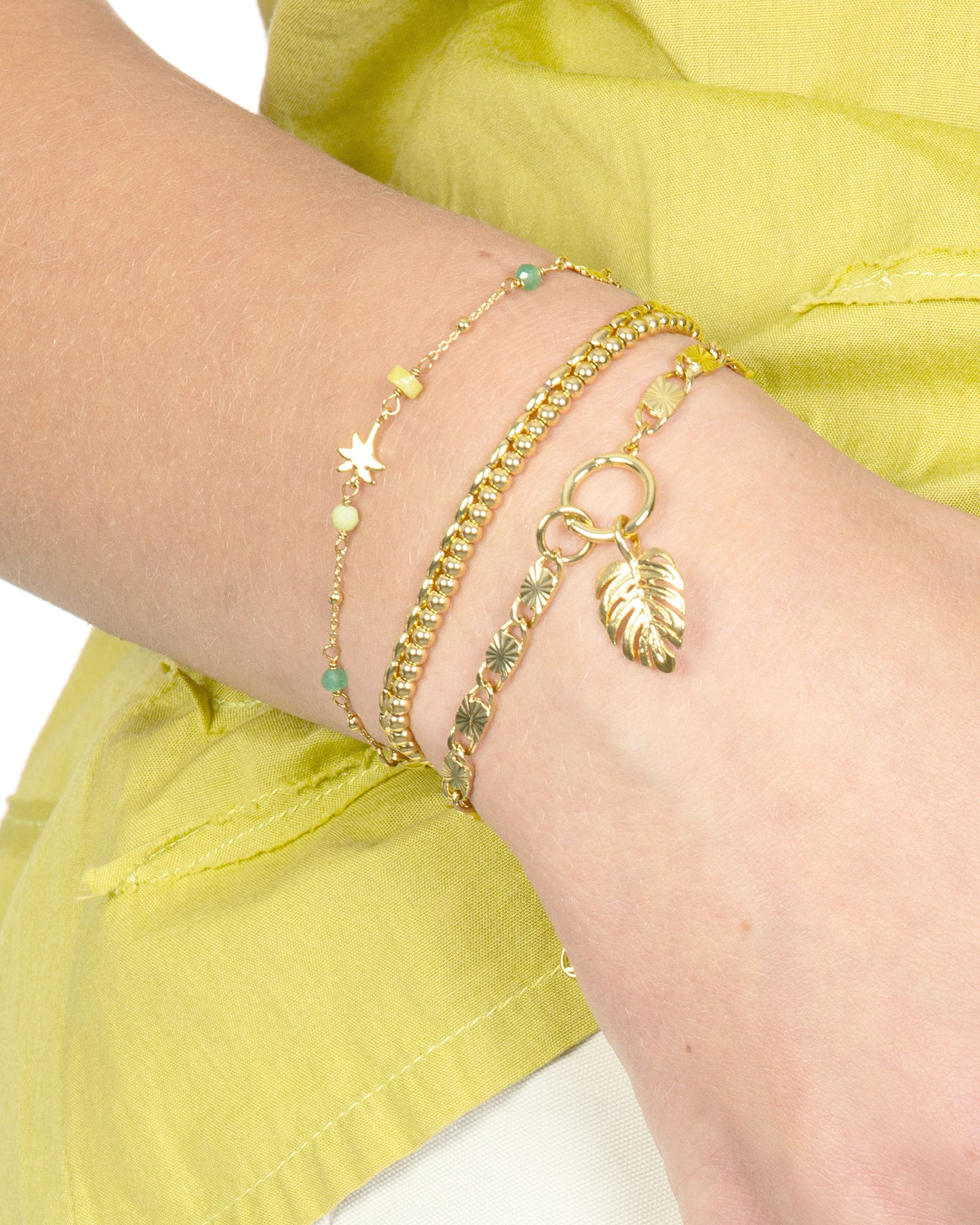 METAL BEADED STRETCH BRACELET