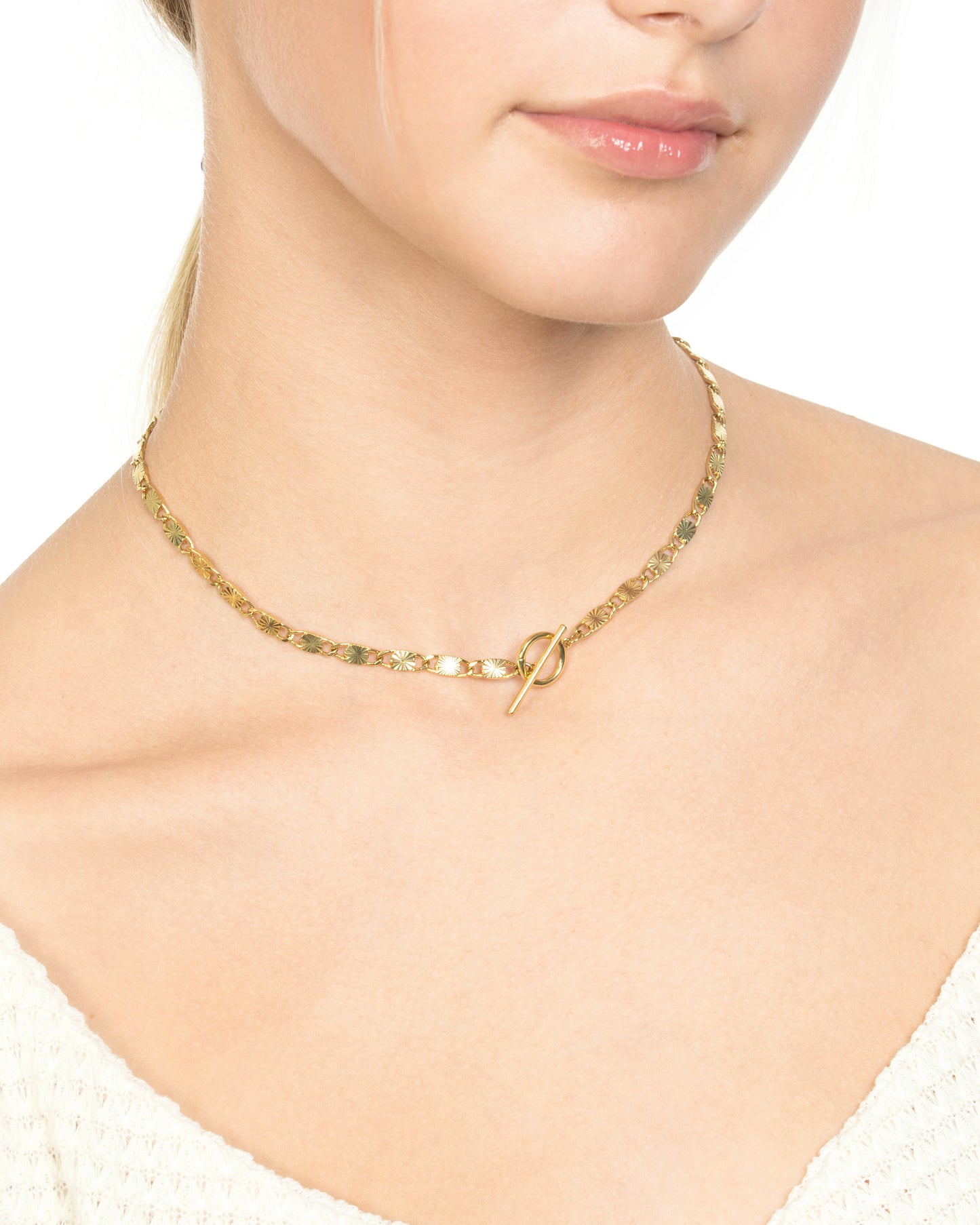 SUNBURST CHAIN CHARM HOLDER NECKLACE