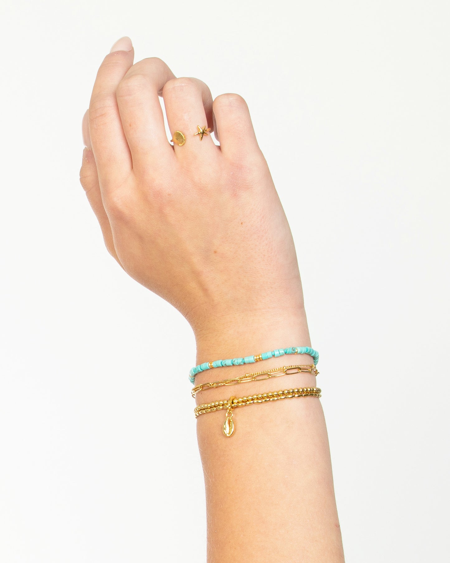 METAL BEADED STRETCH BRACELET