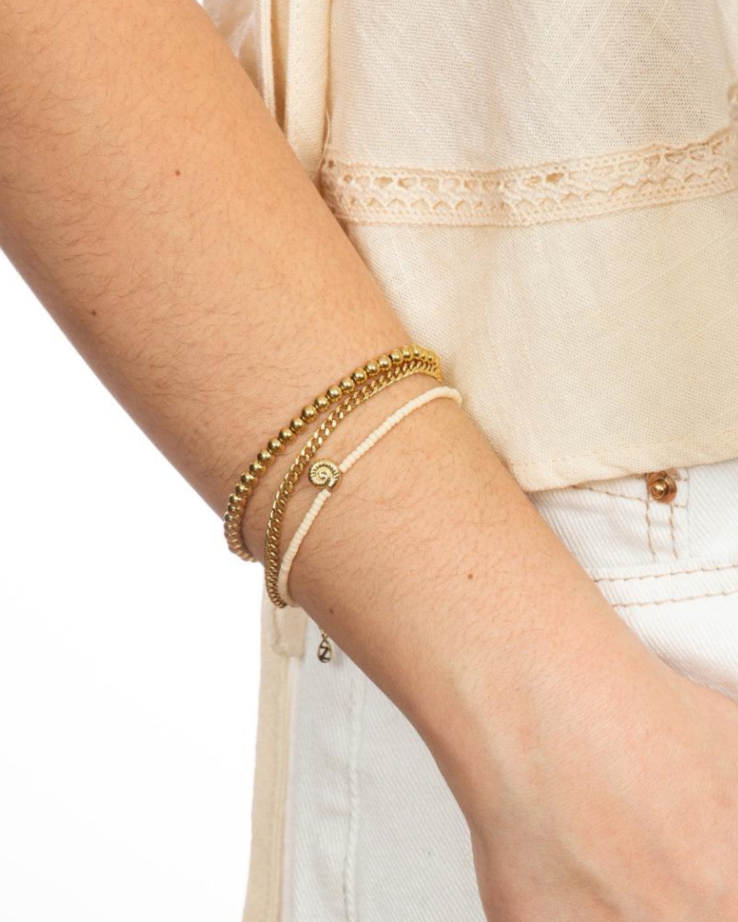 IVORY NAUTILUS BRACELET SET
