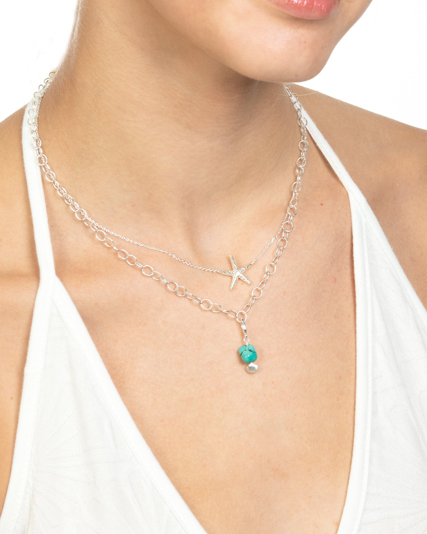 TURQUOISE & SEASHELL CLIP-ON CHARM