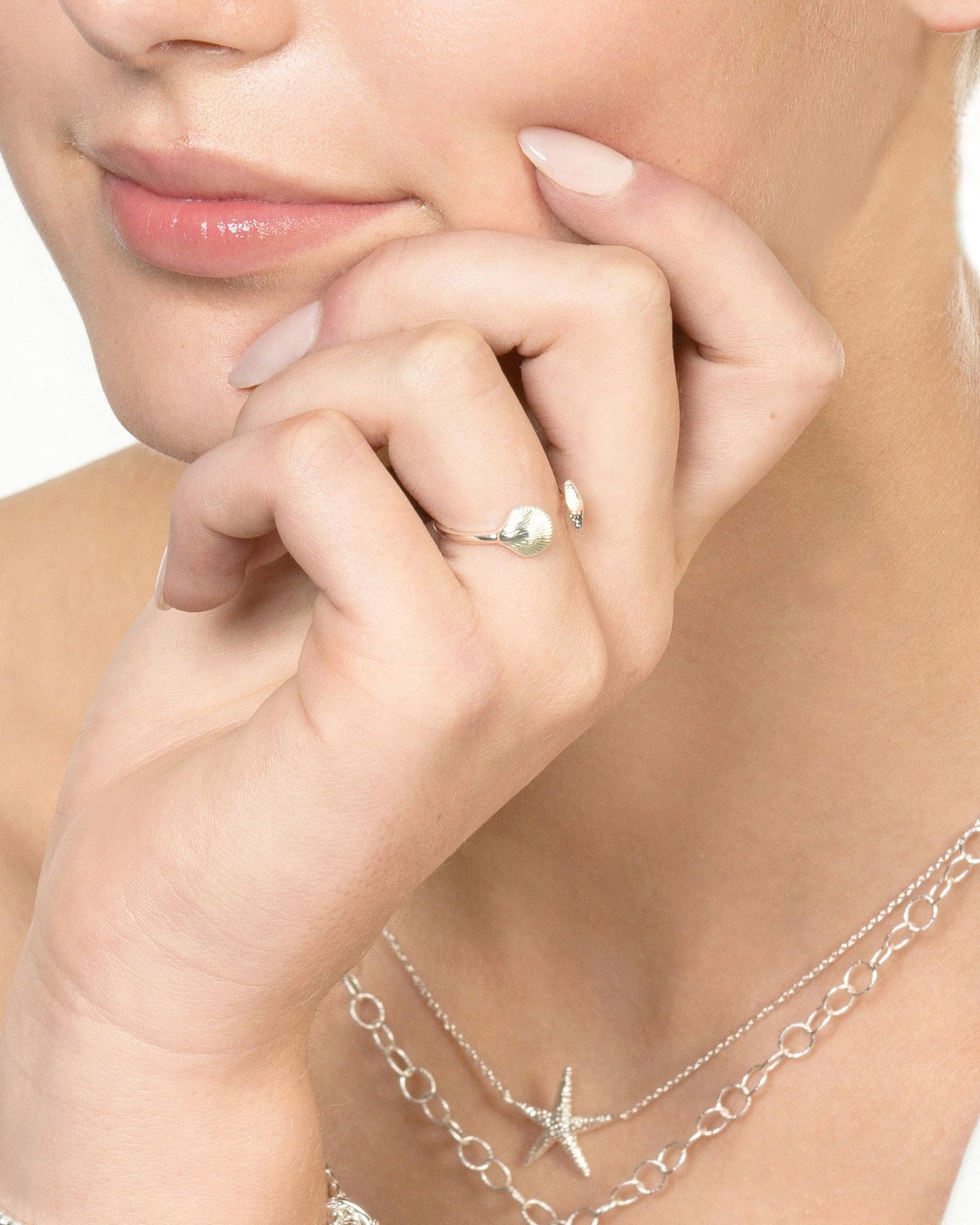 STARFISH & SEASHELL ADJUSTABLE RING